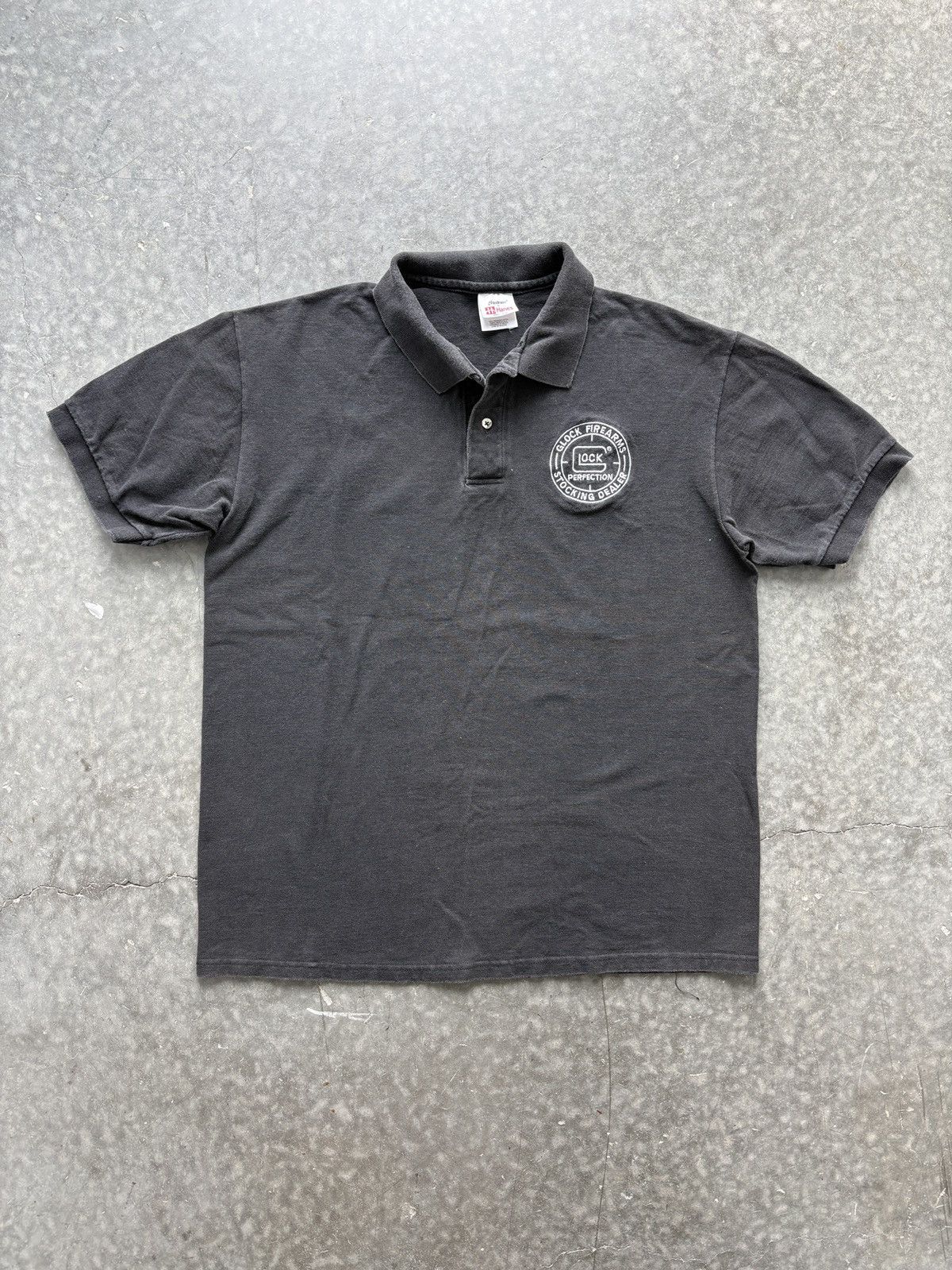 Vintage Vintage 90s Glock Firearms Polo Shirt Faded Black Size US L / EU 52-54 / 3 - 2 Thumbnail