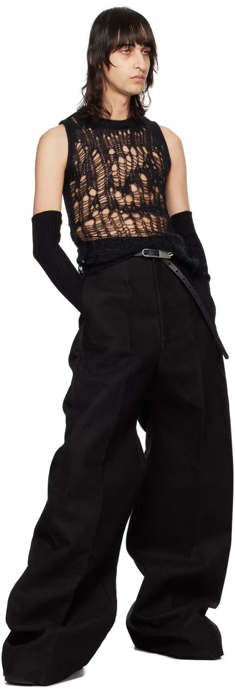 Rick Owens o1y0325 Sleeveless Sweater in Black Size US XL / EU 56 / 4 - 4 Thumbnail