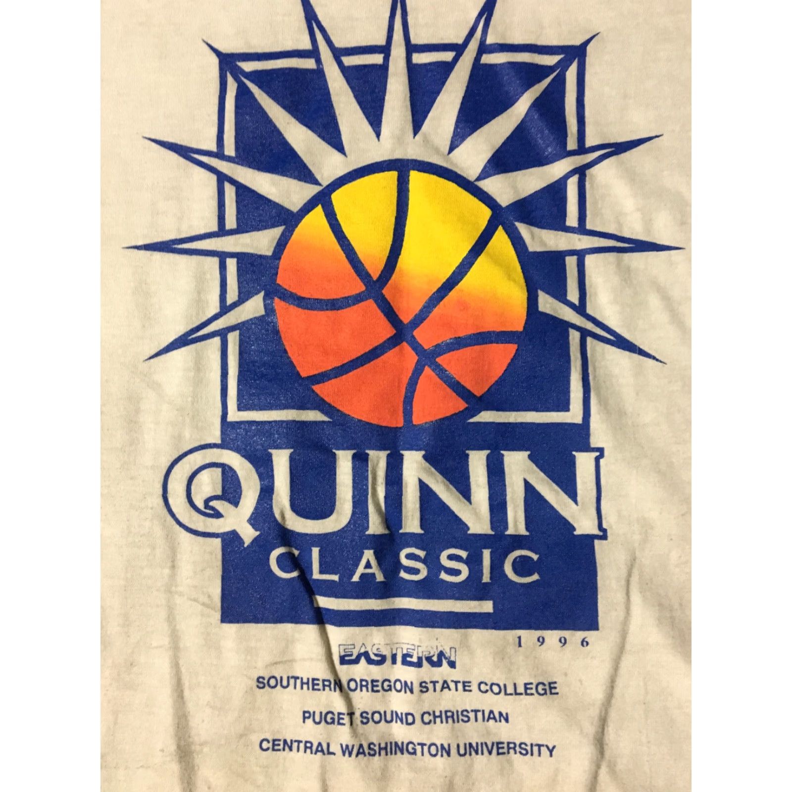 Hanes VINTAGE Quinn Classic Basketball Shirt Mens 2XL White Grunge 90s College USA USA Graphic Distressed 90s Basketball Shirt Size US XXL / EU 58 / 5 - 3 Thumbnail