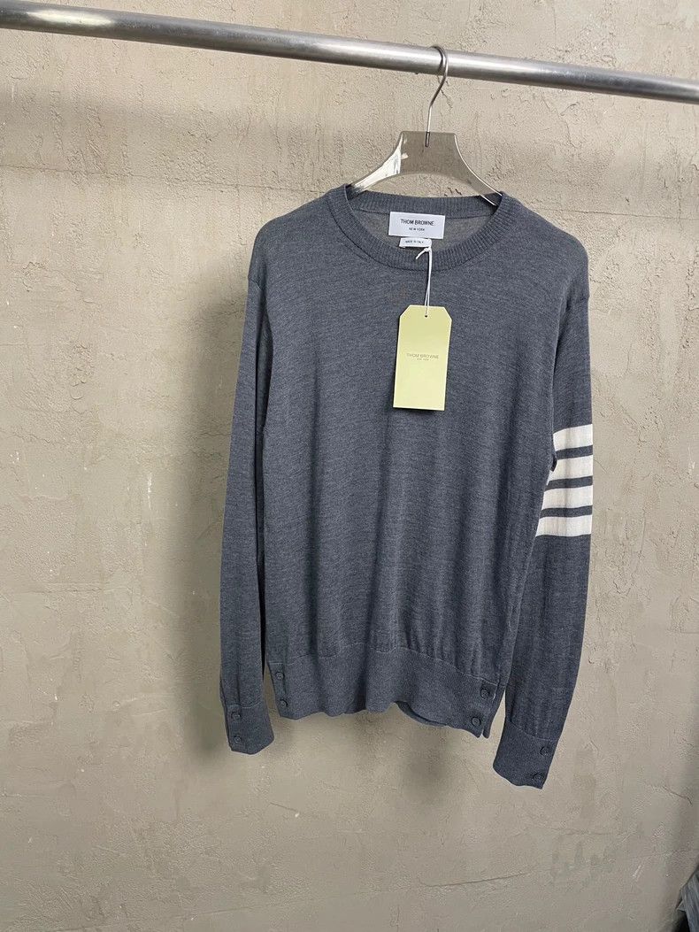 Thom Browne Thom Browne size2 Gray knitted wool sweater Size US M / EU 48-50 / 2 - 1 Thumbnail