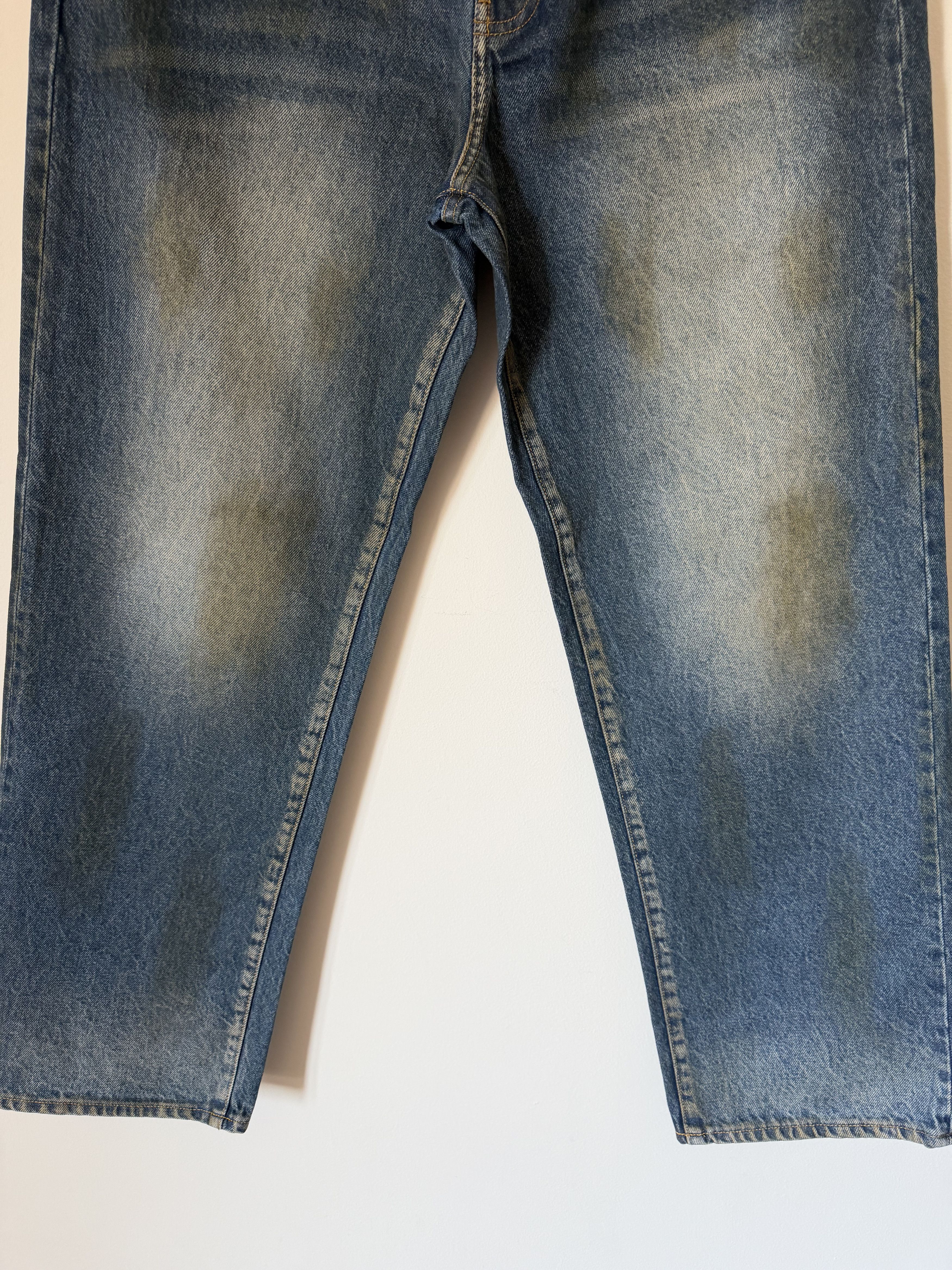 Supreme Supreme Leopard Faux Fur Loose Fit Jeans in Washed Indigo Size US 34 / EU 50 - 6 Thumbnail