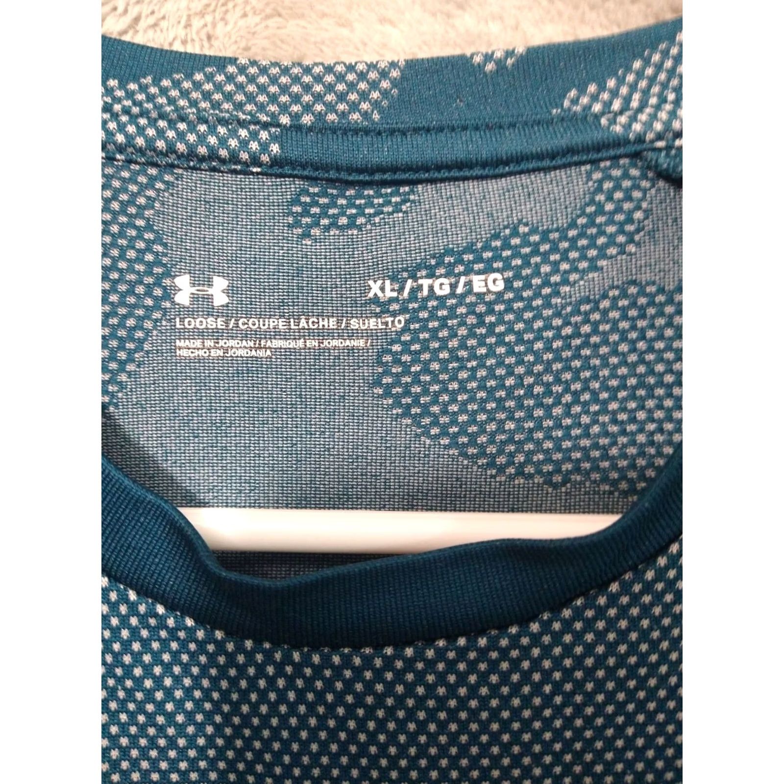 Under Armour Under Armour Shirt Mens XL Blue Camo Velocity Short Sleeve Loose Crew Neck Size US XL / EU 56 / 4 - 5 Thumbnail
