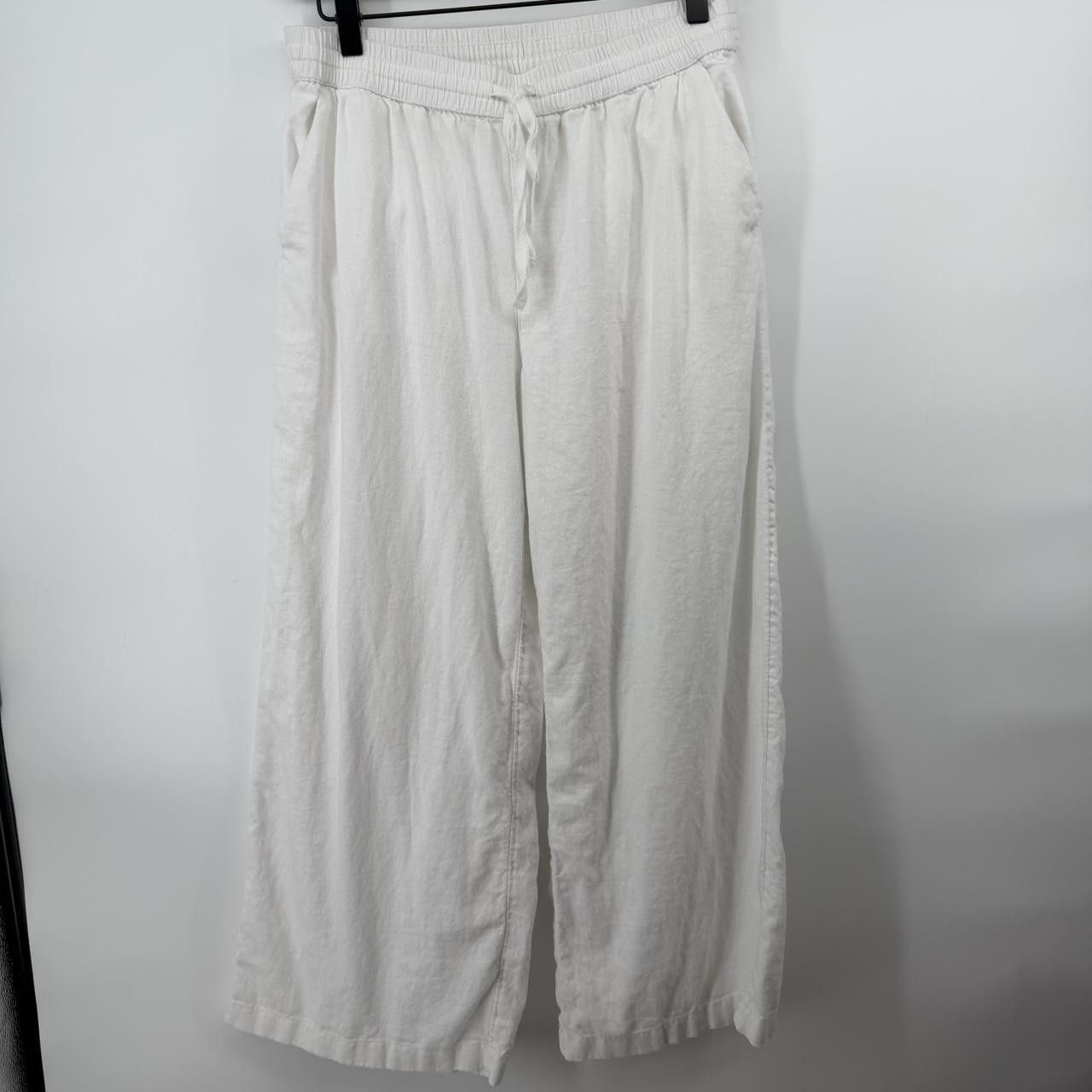 Other Caslon White Linen Blend Wide Leg Pants Size Small Size 28" / US 6 / IT 42 - 1 Thumbnail