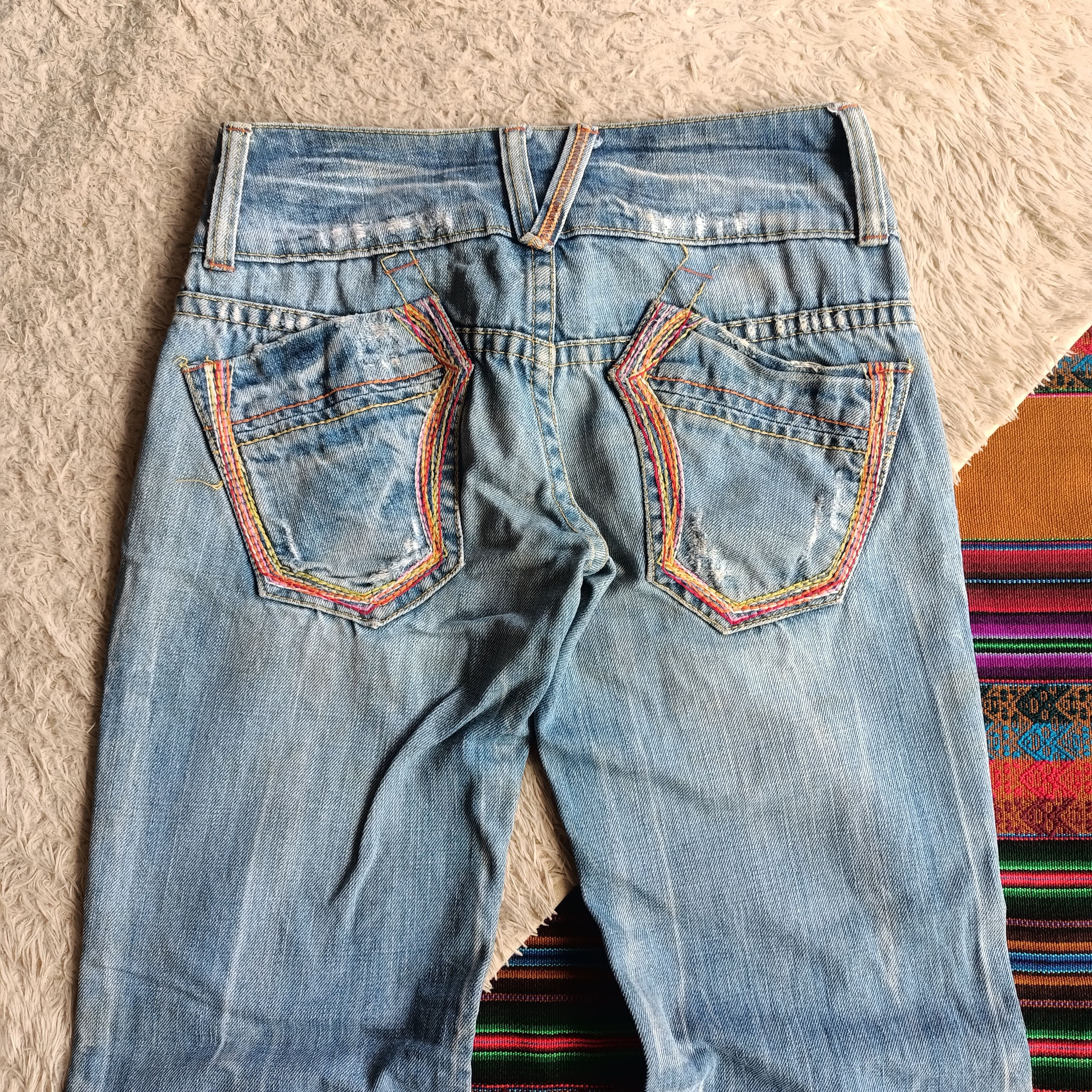 Tornado Mart Red papper Japan rainbow stitch flare denim Size US 30 / EU 46 - 12 Thumbnail