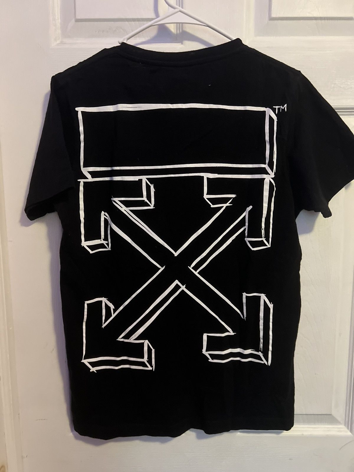 image of Off White Diagonal Tee 2018 in Black, Men's (Size XS)