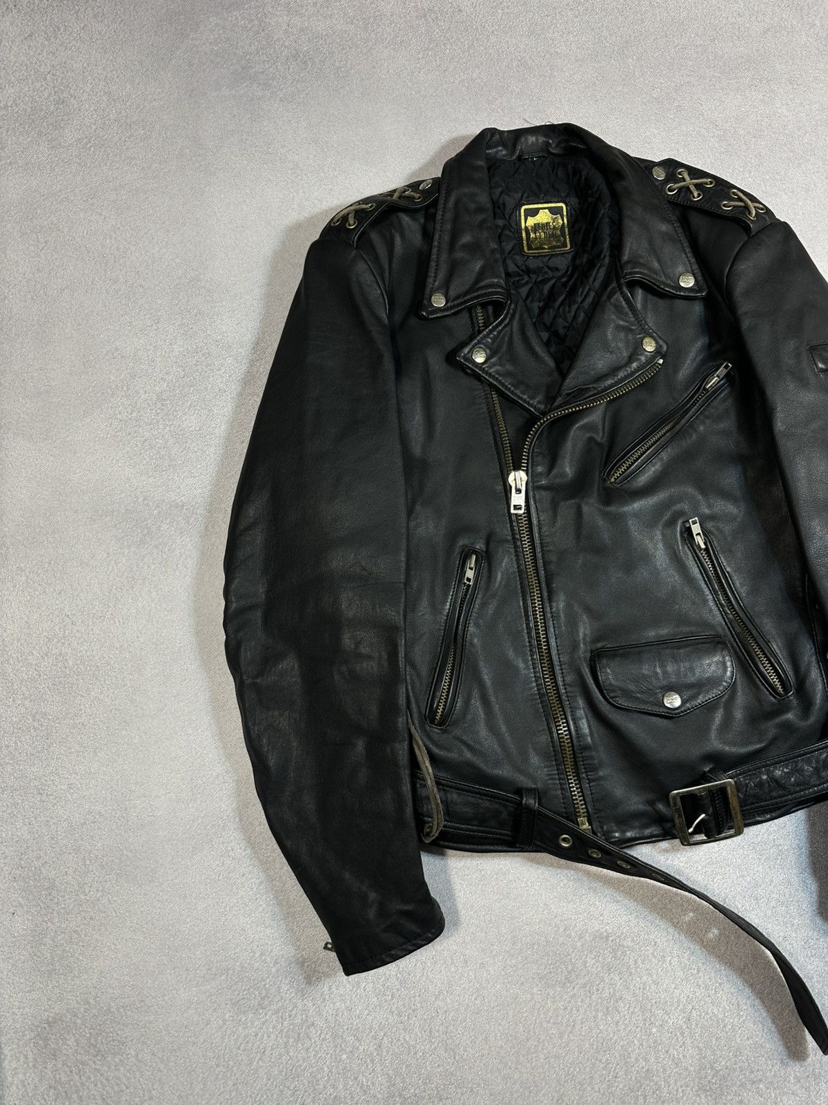 Other Vintage IXS Men’s Moto Heavy Lace-up Leather Jacket Sz M Size US M / EU 48-50 / 2 - 4 Thumbnail