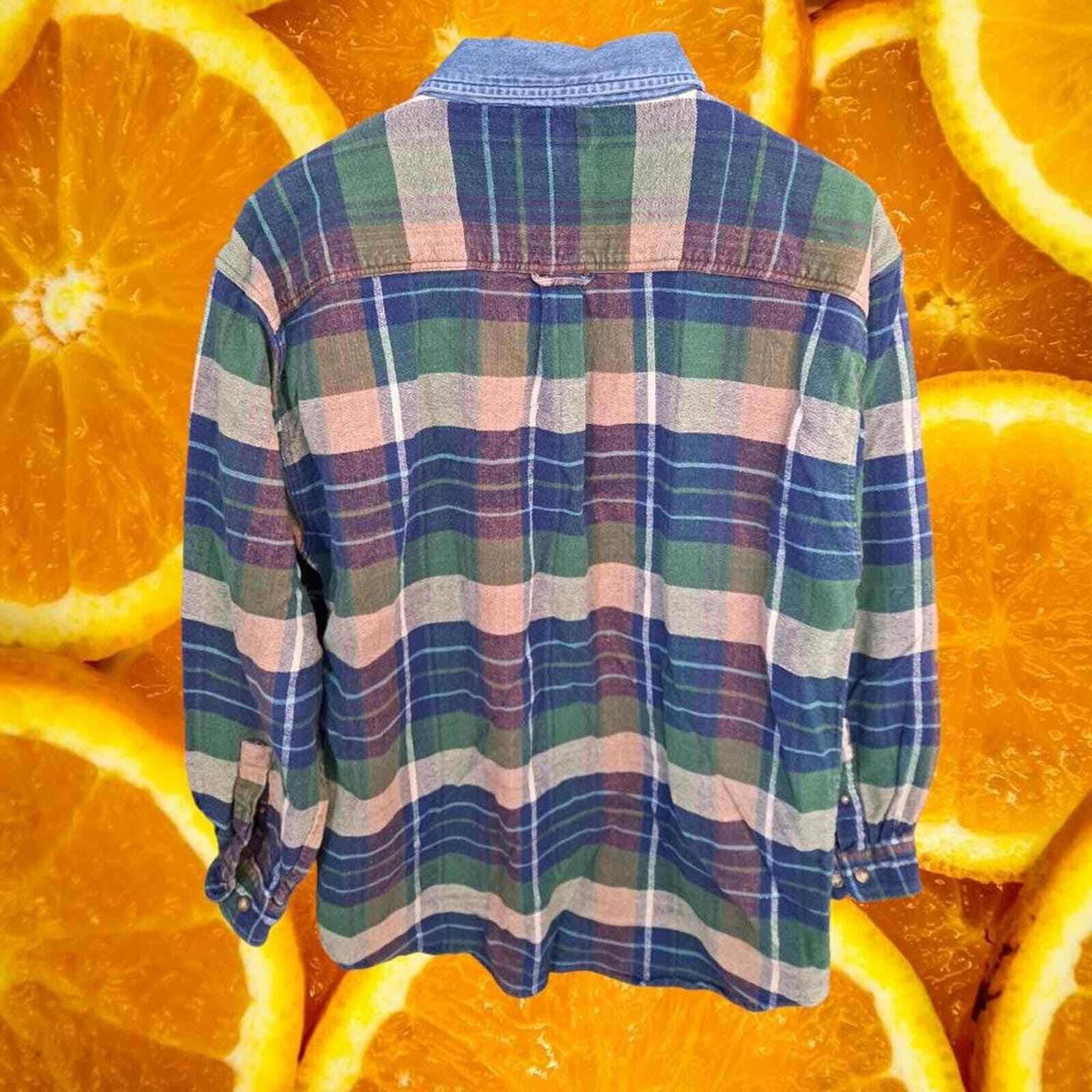Other New River Plaid Flannel with Denim Collar Button Up Shirt Si Size US XL / EU 56 / 4 - 5 Thumbnail