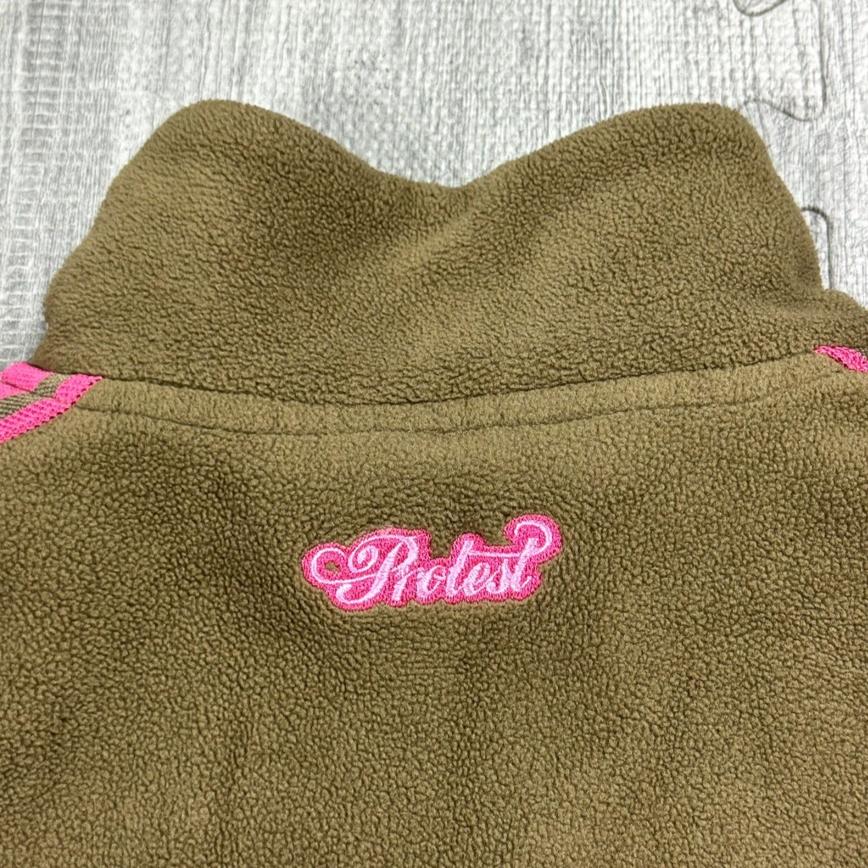 Vintage VINTAGE PREOTEST Y2K Fleece Hoodie Womens S/M Black Tape Sleeve Logo 1/4 Zip 1990s Grunge Size S / US 4 / IT 40 - 8 Thumbnail