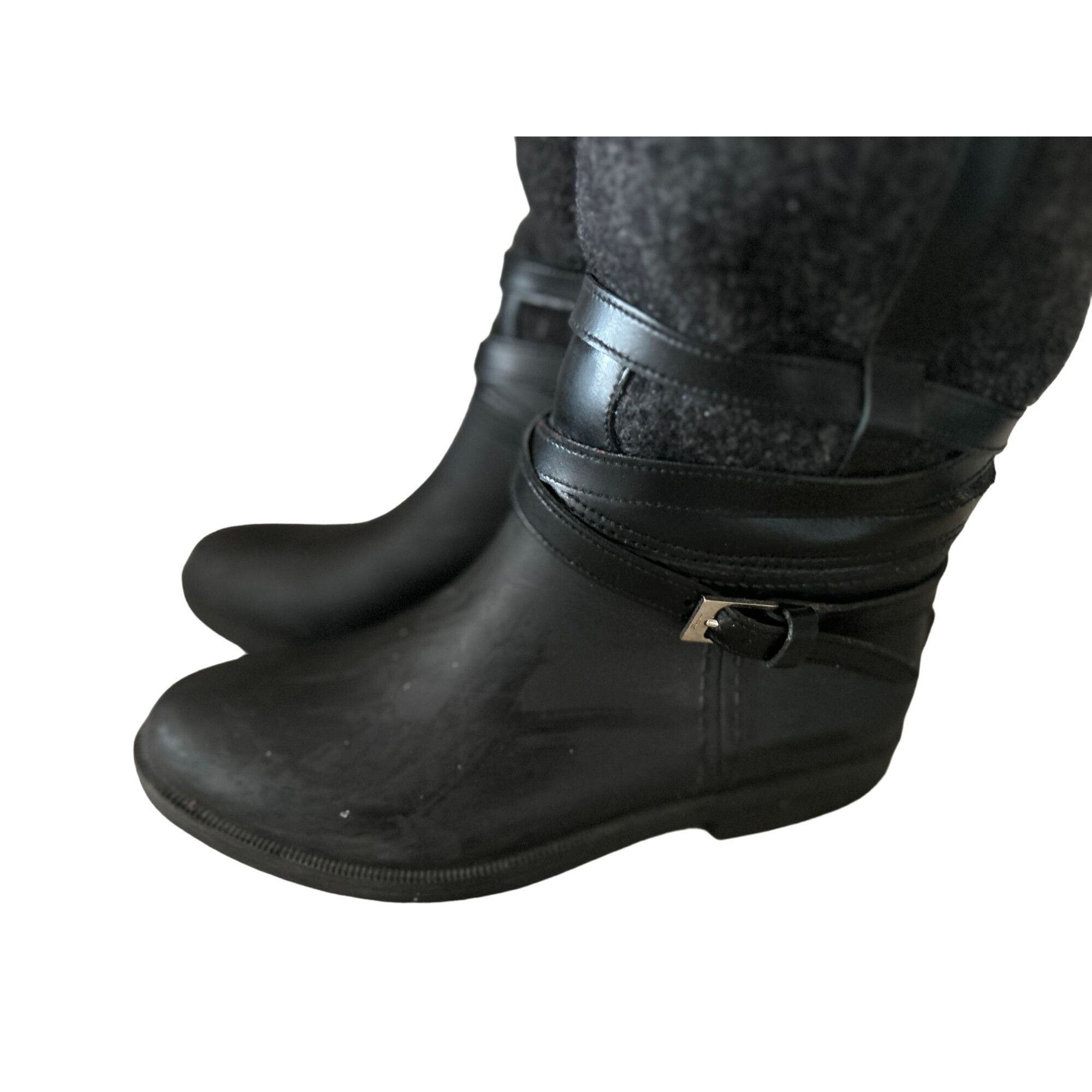 Salvatore Ferragamo Salvatore Ferragamo Cordelia Felt Grey/Black Riding/Rain Boo Size US 5 / IT 35 - 8 Thumbnail