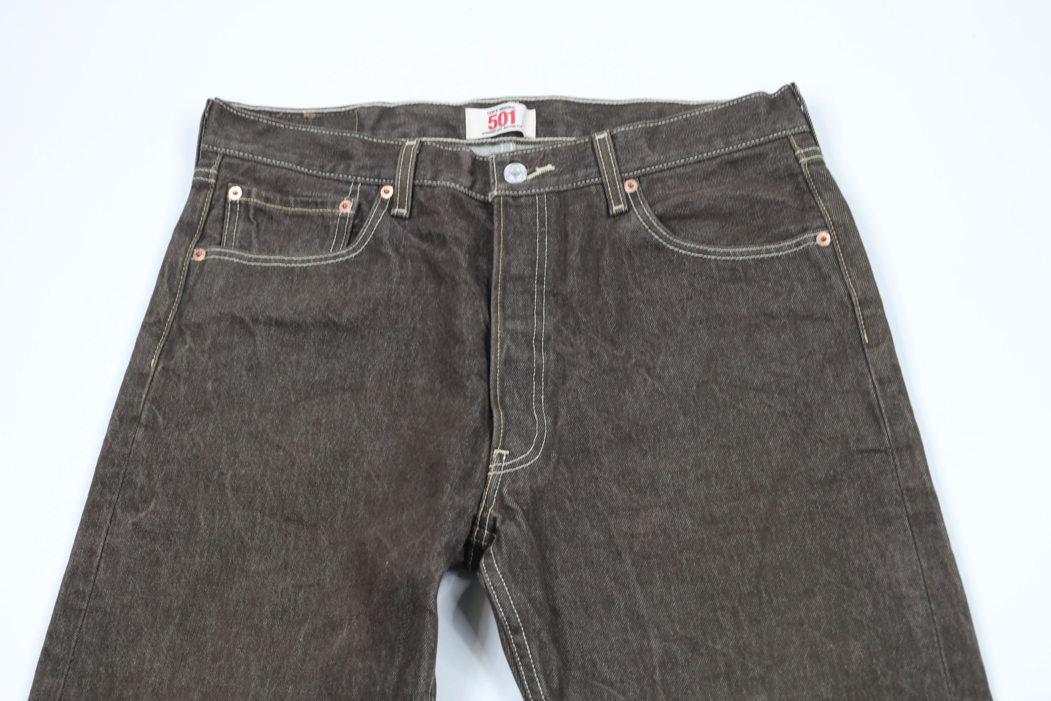 Levi's × Vintage Vintage Y2K Levis 501xx Original Straight Leg Jeans Brown Size US 34 / EU 50 - 2 Thumbnail