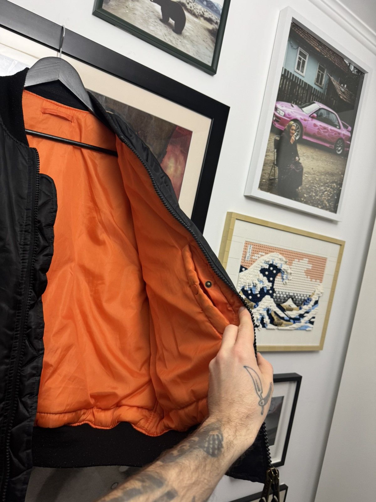 Vintage Ma1 Flyer Black Vintage Nylon Bomber Jacket BoxyFit Oversize Size US L / EU 52-54 / 3 - 4 Thumbnail