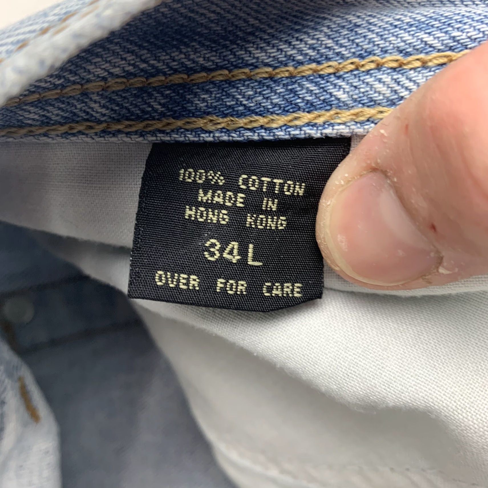 Denime VINTAGE Structure Jeans Men Adult 34 Blue Denim Straight Regular Fit 90s 33in Inseam Size US 34 / EU 50 - 4 Thumbnail