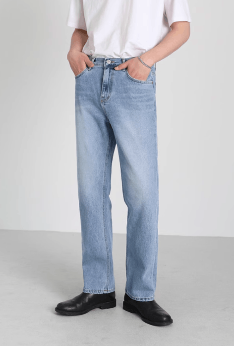 Japanese Brand × Jean Light blue washed loose versatile trendy jeans Size US 32 / EU 48 - 2 Thumbnail