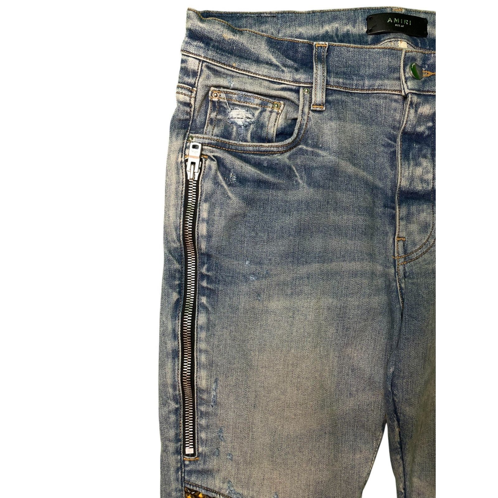 Amiri Amiri MX2 'Bee' Patch Blue Jeans Size US 33 - 4 Thumbnail