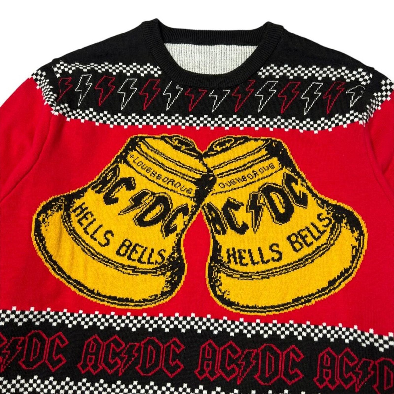 AC/DC AC/DC Hells Bells Ugly Christmas Sweater Red Black M Size US M / EU 48-50 / 2 - 4 Thumbnail