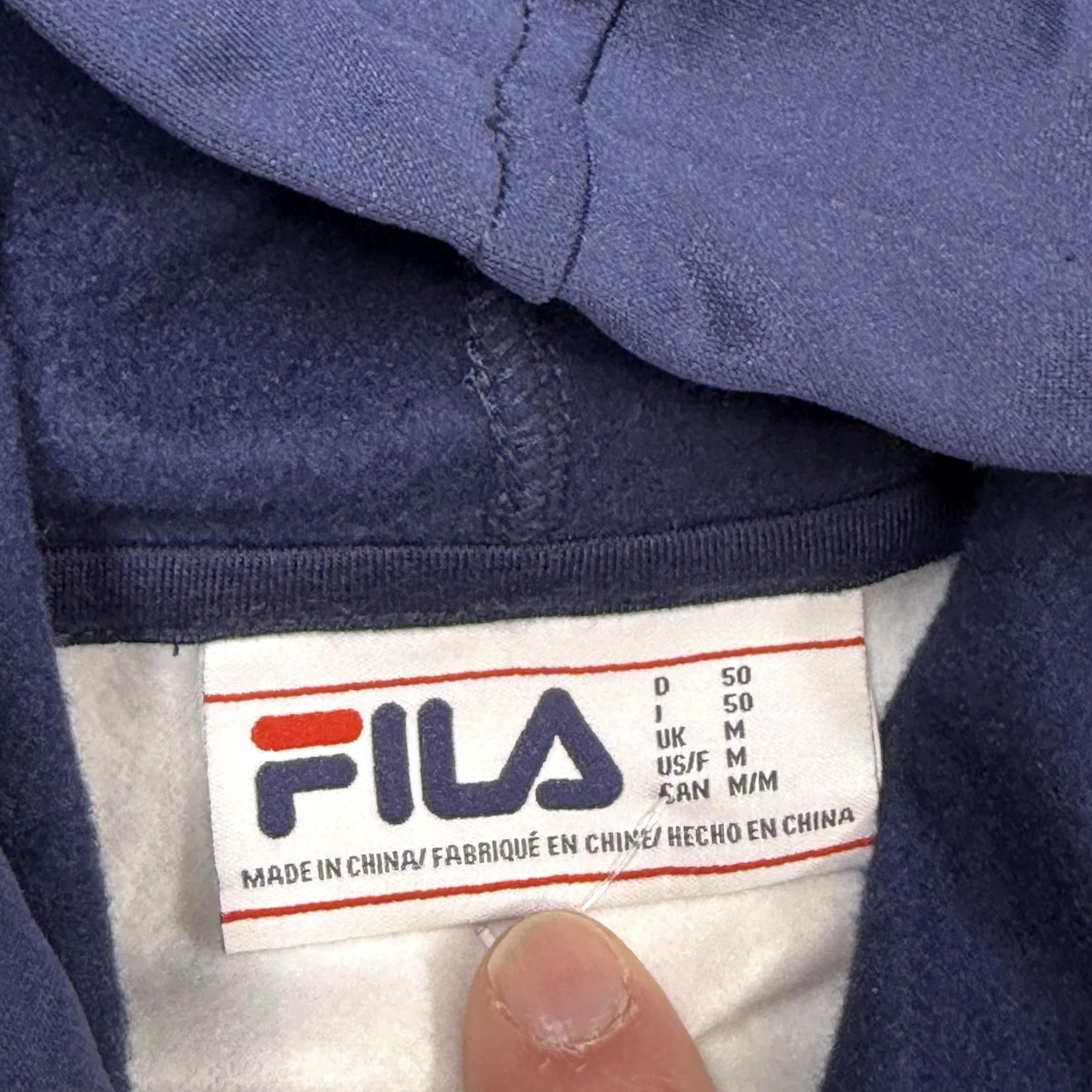 Fila Fila Hoodie Mens Medium Blue White Stripe Sports Legacy Soccer Size US M / EU 48-50 / 2 - 6 Thumbnail