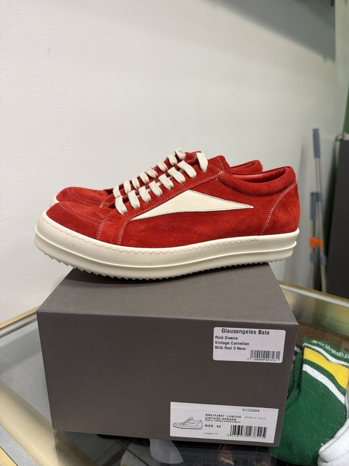 Rick Owens Rick Owens vintage low carnelian milk red size 42 Size US 9 / EU 42 - 1 Thumbnail