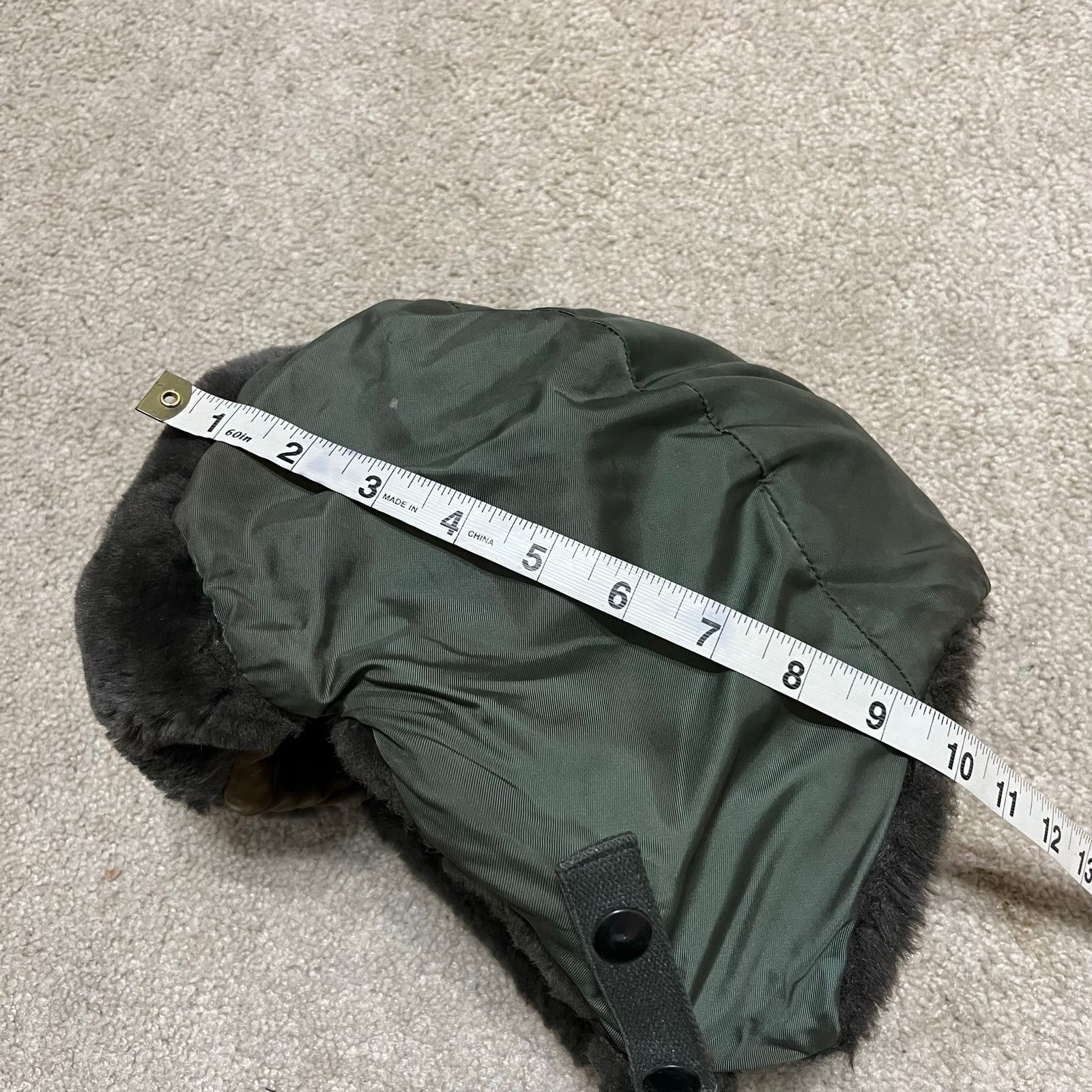Other USAF 1975 HELMET FLYERS WINTER HAT B-9B AVIATOR PILOT GREEN Size 34 - 4 Thumbnail
