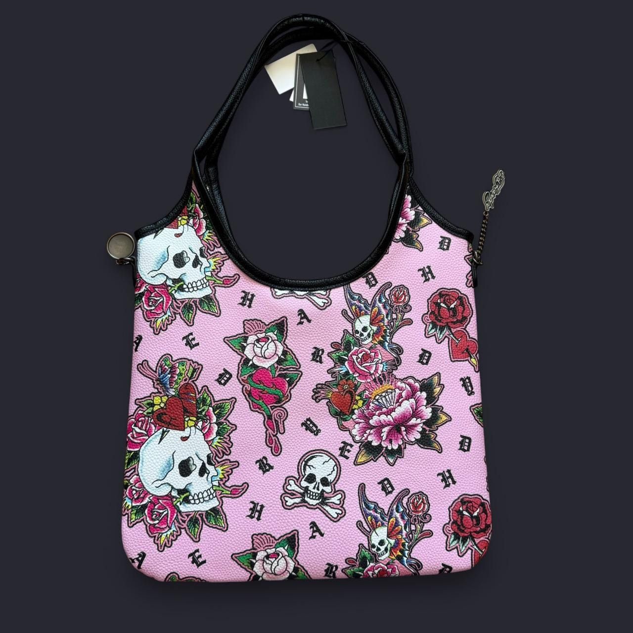 Ed Hardy NWT ed hardy pink shoulder tote w/ skulls & hearts Size ONE SIZE - 2 Thumbnail