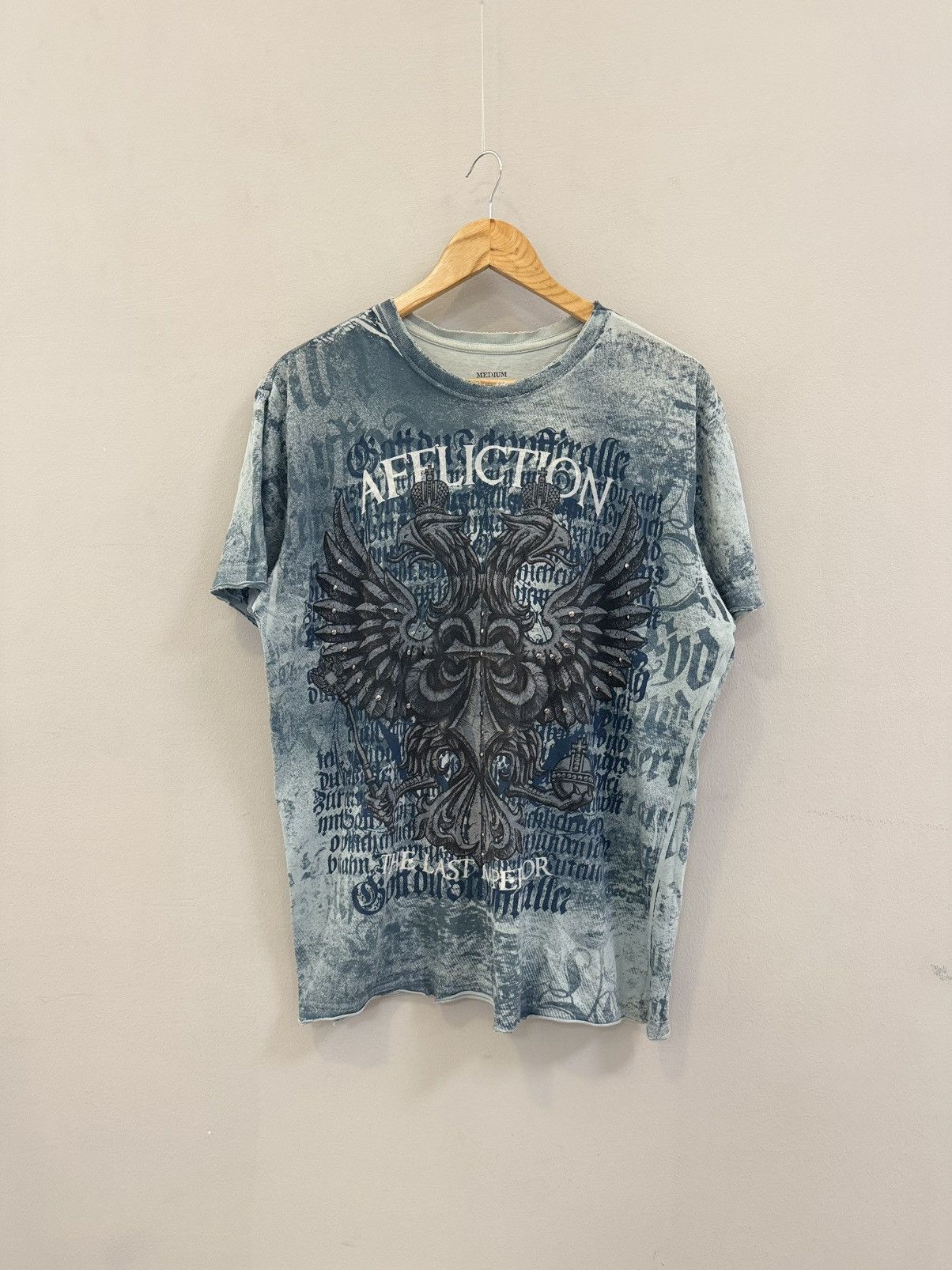 Affliction Y2K Affliction Style Blue and black Destruction T-shirt Size US M / EU 48-50 / 2 - 1 Thumbnail