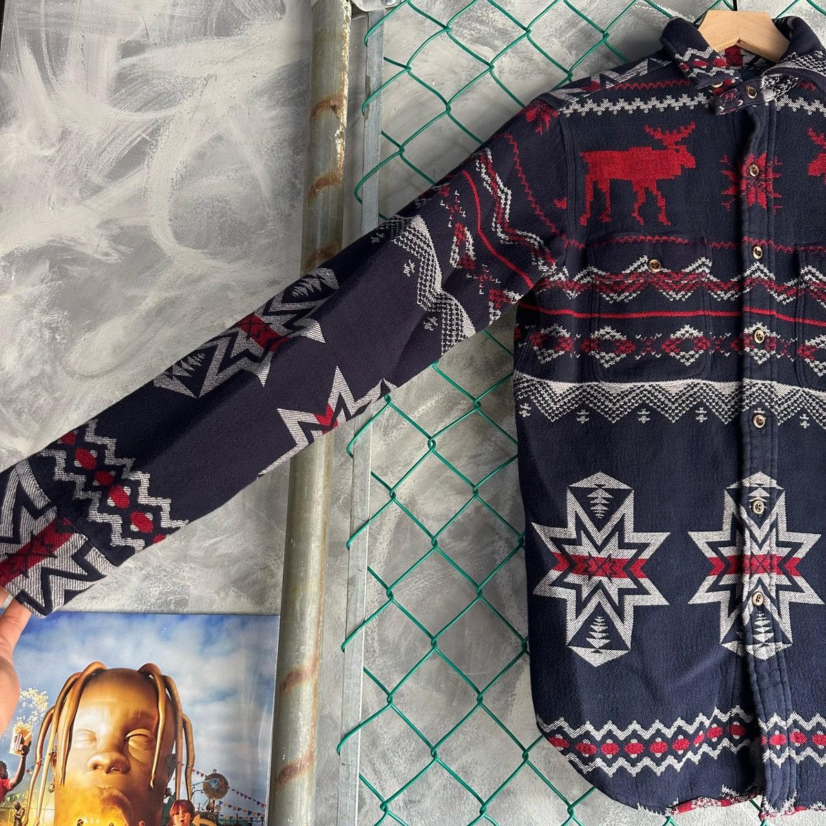 Polo Ralph Lauren × Vintage Polo Ralph Lauren Jacquard Overshirt Heavy Moose Southwest Size US S / EU 44-46 / 1 - 3 Thumbnail