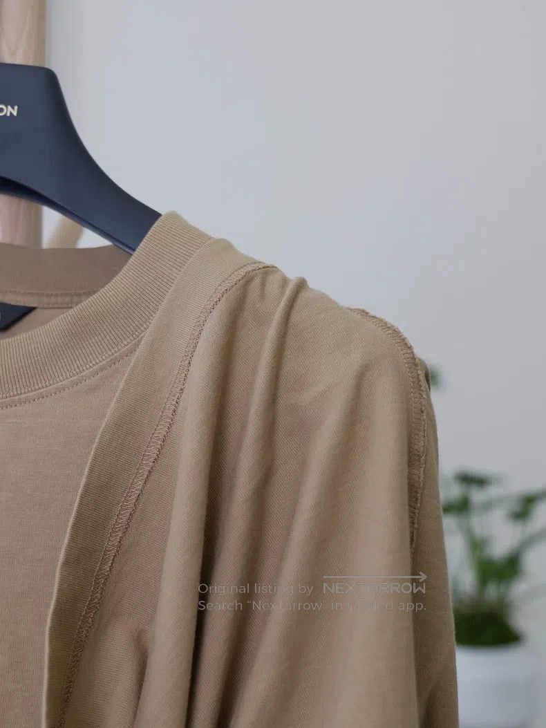 Balenciaga Balenciaga Khaki Round Neck Letter Embroidered Logo Short Size US L / EU 52-54 / 3 - 6 Thumbnail