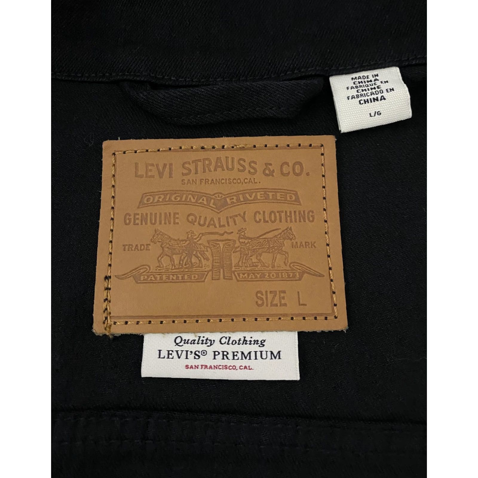 Levi's Levi's Premium Trucker Jacket Large Black Denim Guitar Flower Back Patch Mens Size US L / EU 52-54 / 3 - 7 Thumbnail