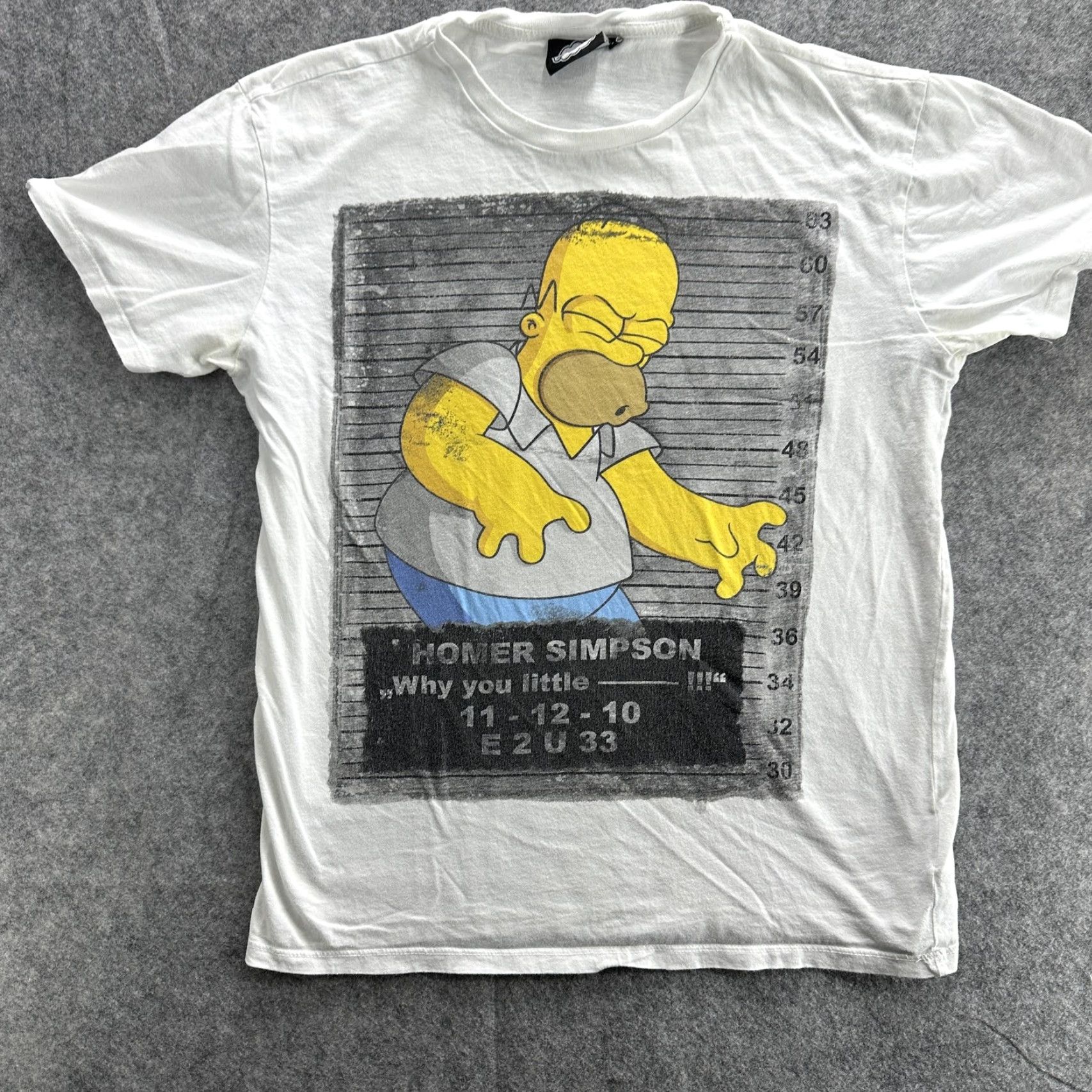 Vintage VINTAGE The Simpsons Shirt T-Shirt Homer Simpson Graphic Mugshot Tee Mens Large White Graphic Print 90s Pop Culture Mens Size US L / EU 52-54 / 3 - 2 Thumbnail