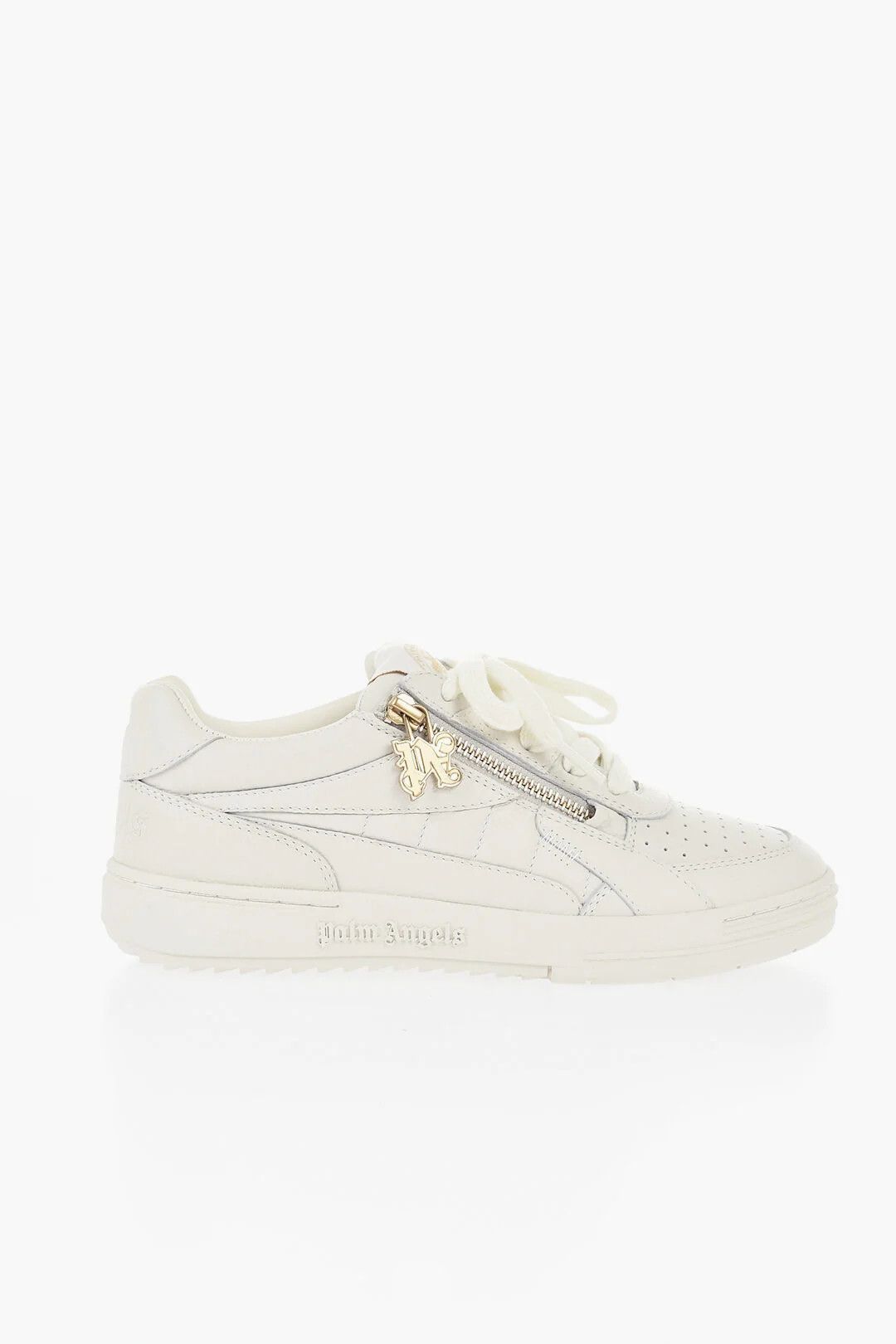 Palm Angels og1mm0326 Hammered Leather Low-Top Sneakers in White Size US 10 / IT 40 - 1 Thumbnail