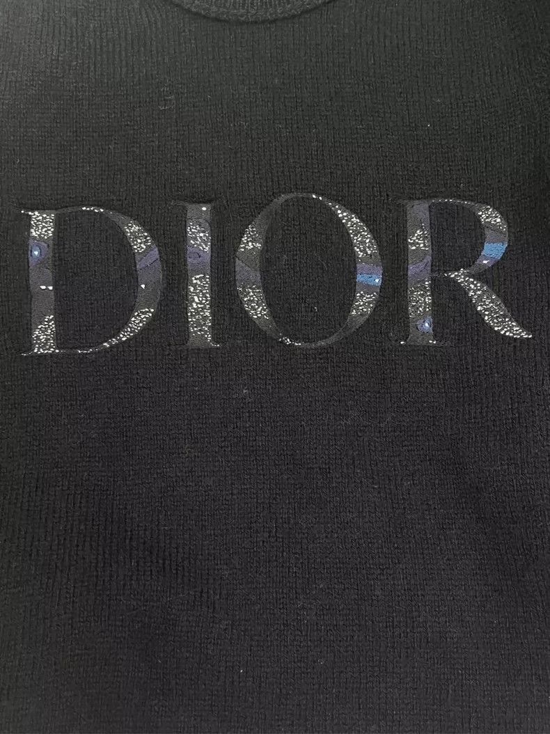 Dior Black Dior Logo Embroidered Wool Sweater-2505 Size US M / EU 48-50 / 2 - 2 Thumbnail