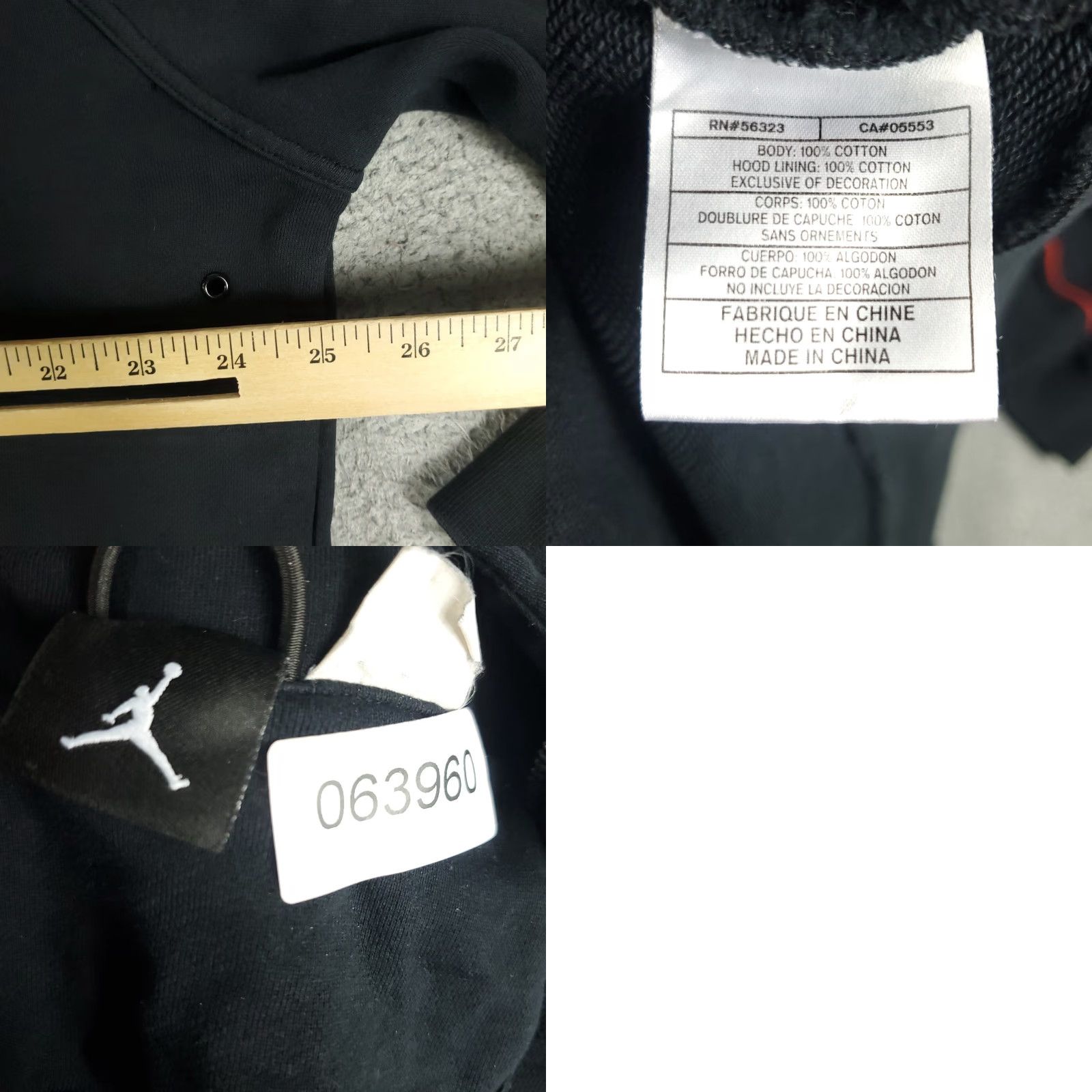 Jordan Brand Jordan Hoodie Mens XL Black Jumpman Full Zip Up Sweatshirt Size US XL / EU 56 / 4 - 8 Thumbnail