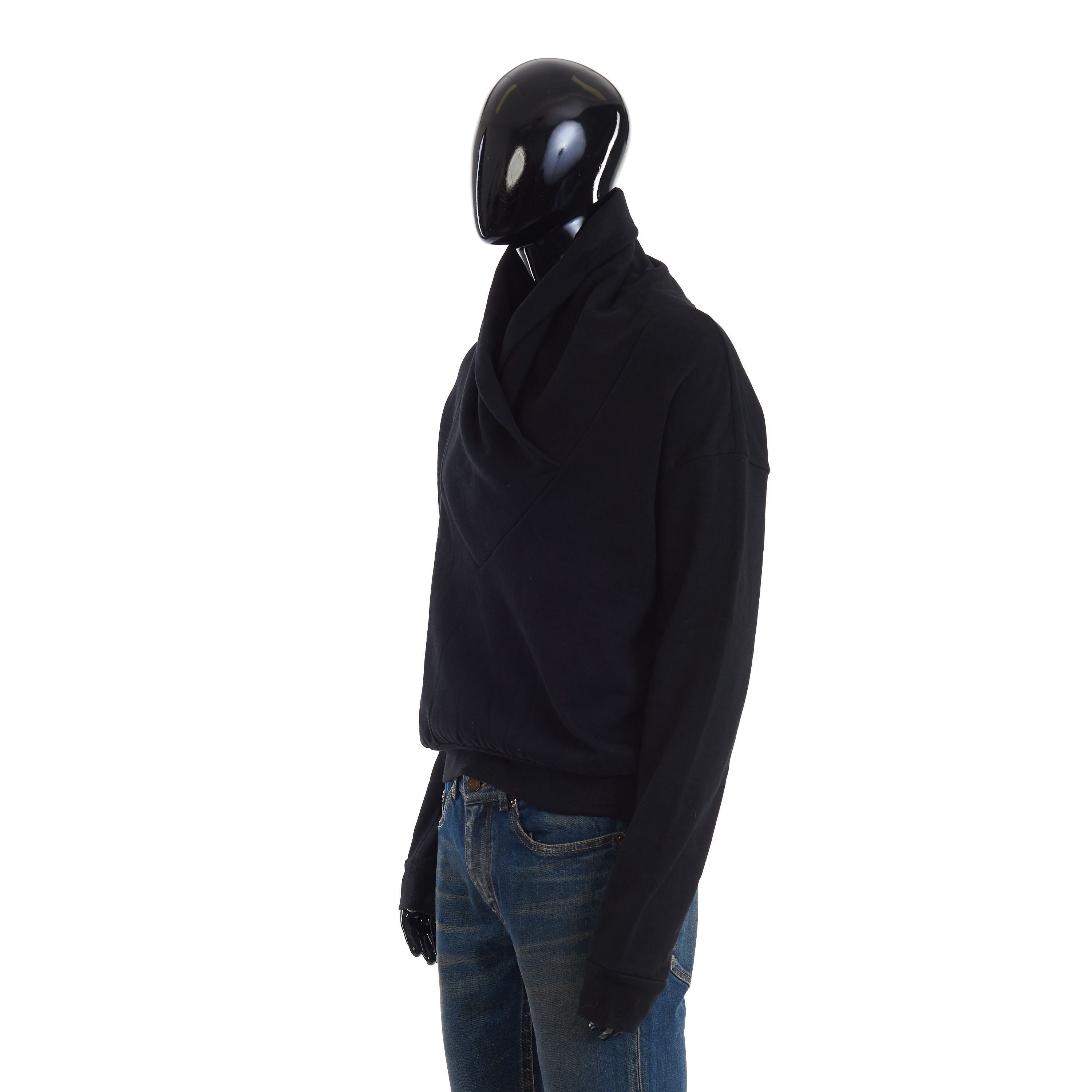 Saint Laurent Paris Black Sweatshirt With Shawl Neck In Fleece Cotton Size US S / EU 44-46 / 1 - 2 Thumbnail