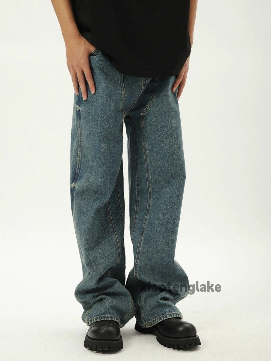 Designer × Japanese Brand × Vintage washed faded cleanfit yuppie loose carpenter jeans Size US 30 / EU 46 - 5 Thumbnail