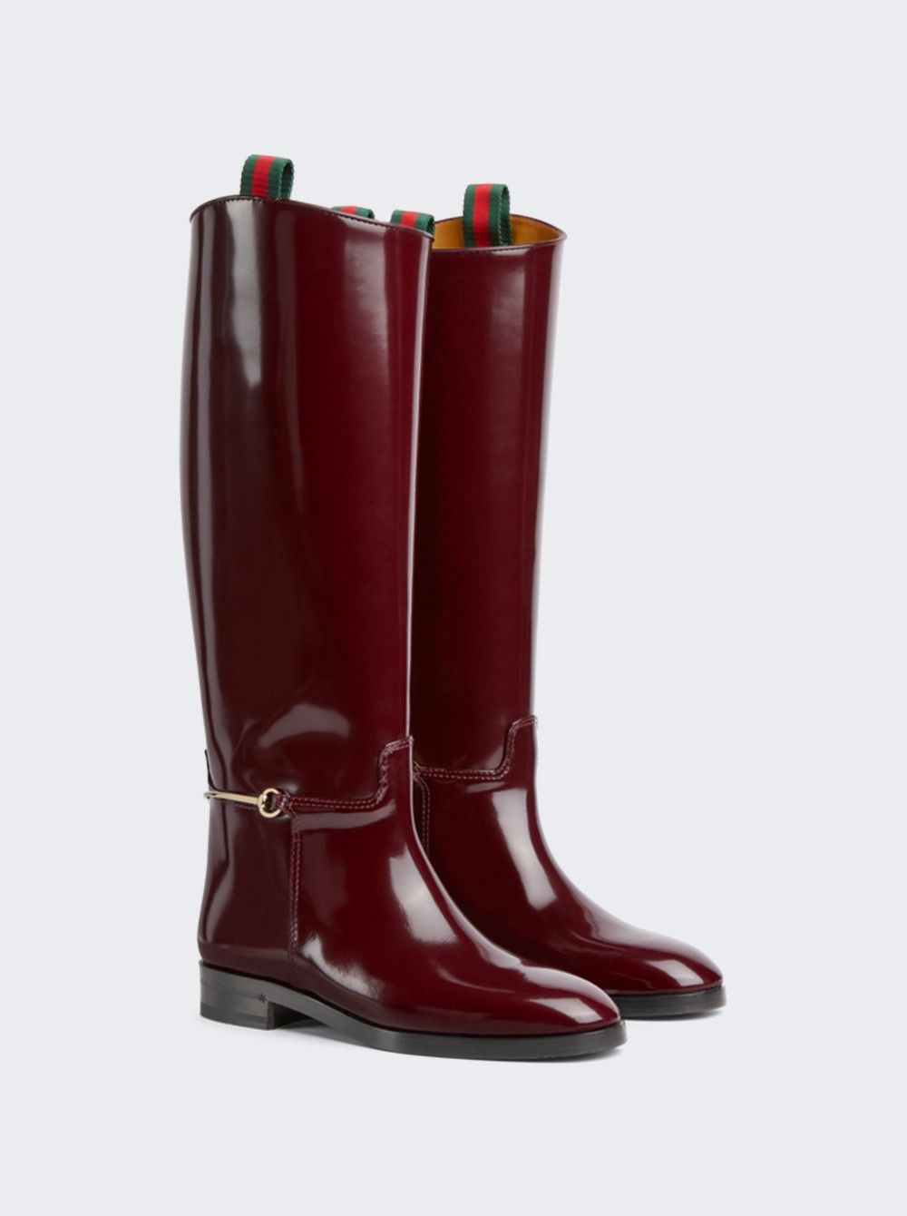 Gucci oc11z0526 Women's Boots With Slim Horsebit in Bordeaux Size US 8 / IT 38 - 4 Thumbnail
