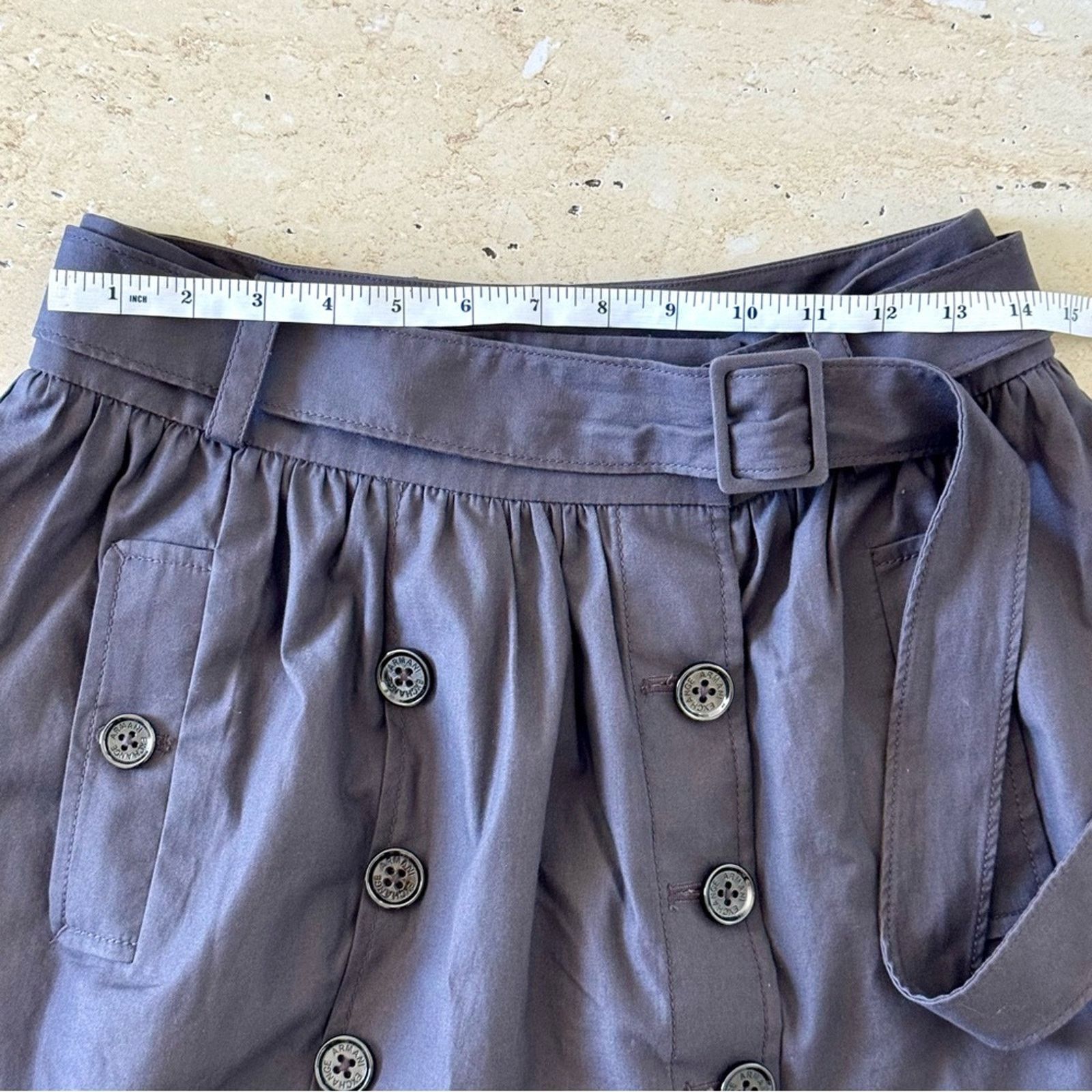 Armani Exchange ARMANI EXCHANGE Grey Mini Skirt, Size 0 Size 25" / US 0 / IT 36 - 5 Thumbnail