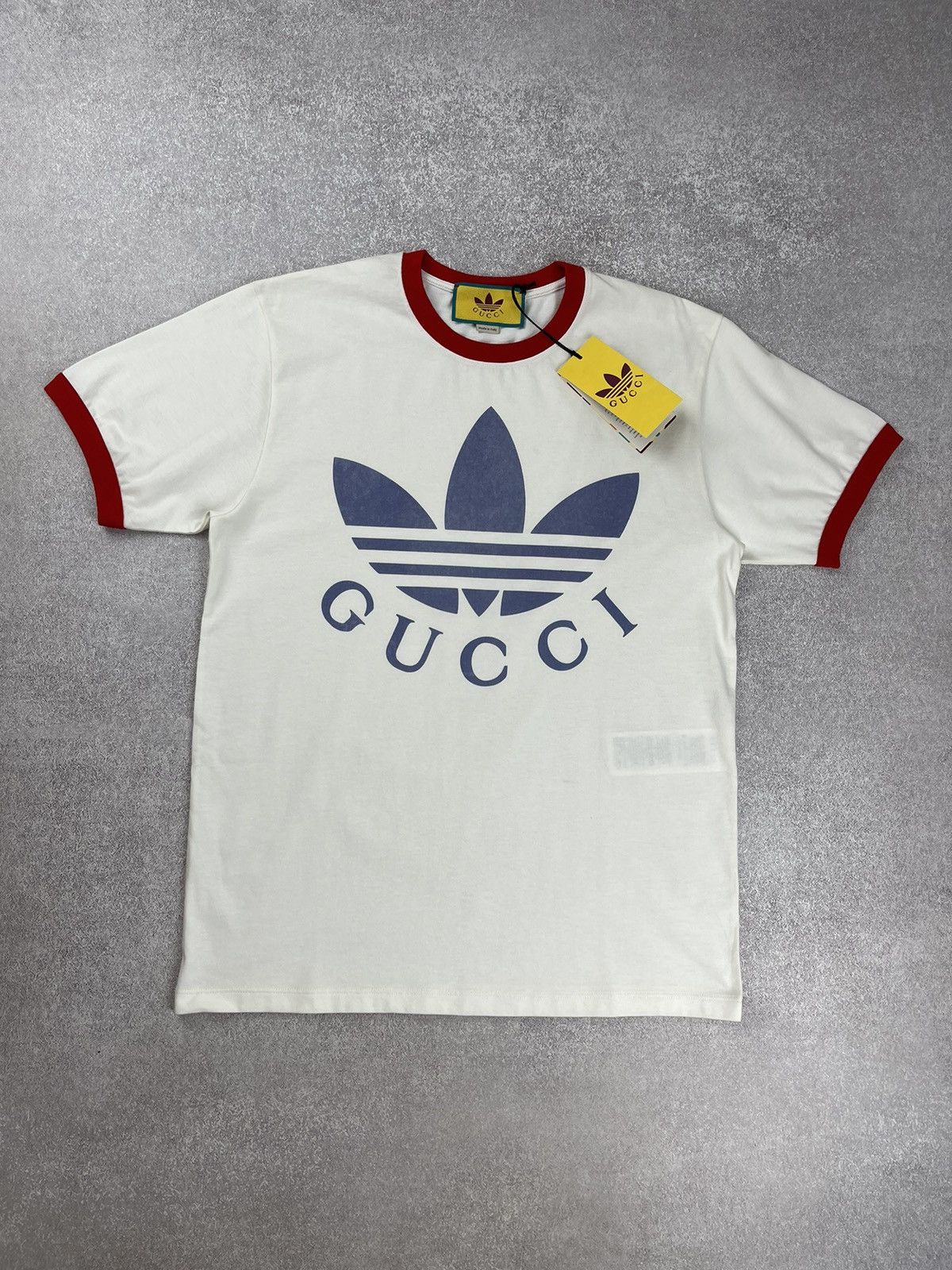 Adidas × Gucci Gucci x Adidas Cotton Jersey T-Shirt White/Red Unisex Size US S / EU 44-46 / 1 - 2 Thumbnail