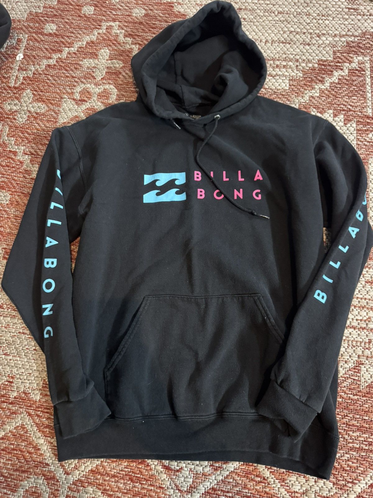 Billabong Y2K VTG Billabong Hoodie Sz L Black Retro Size US L / EU 52-54 / 3 - 1 Thumbnail