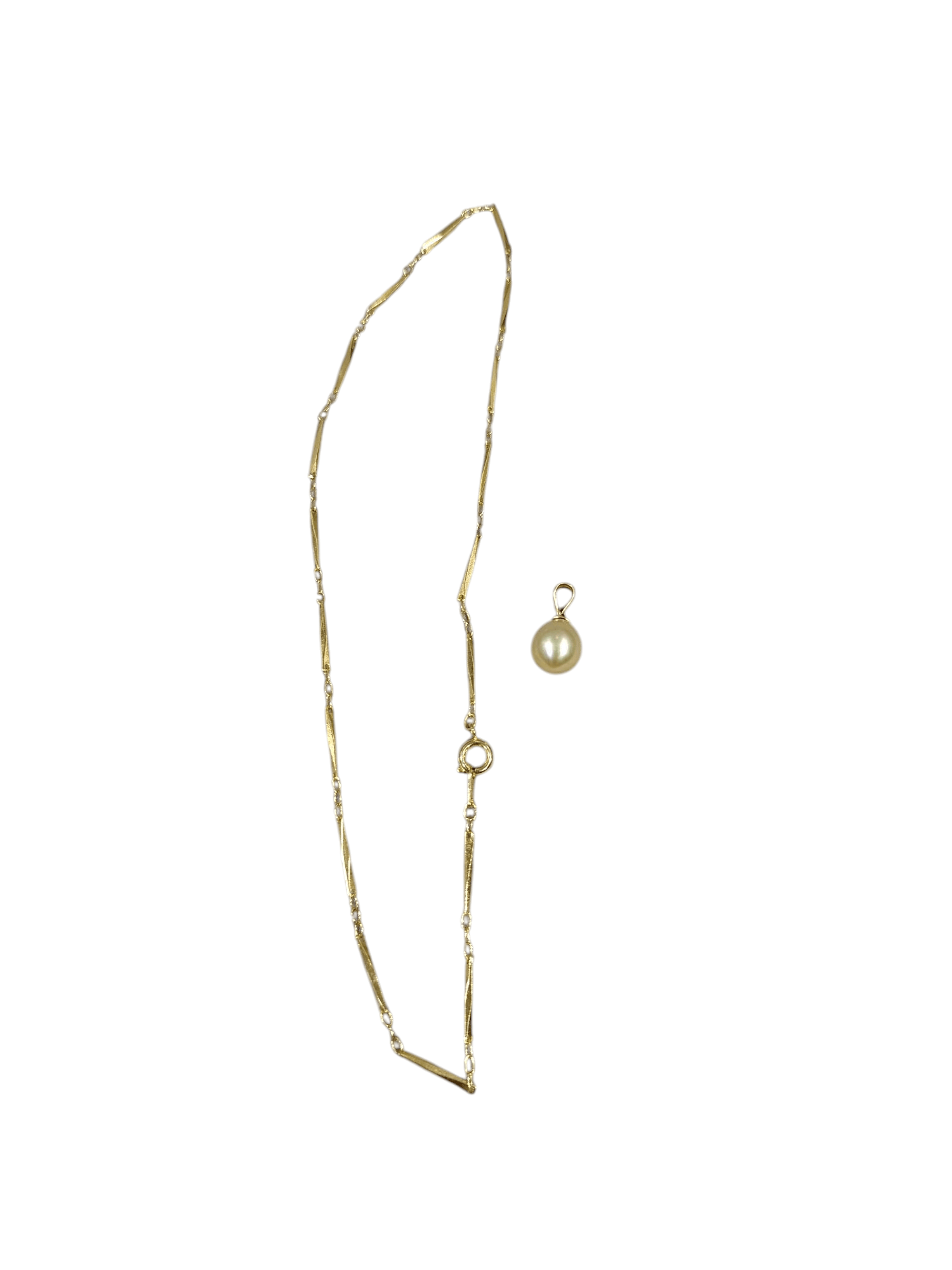 Japanese Brand Vintage 18k Golden South Sea Pearl Teardrop Pendant Size ONE SIZE - 3 Thumbnail