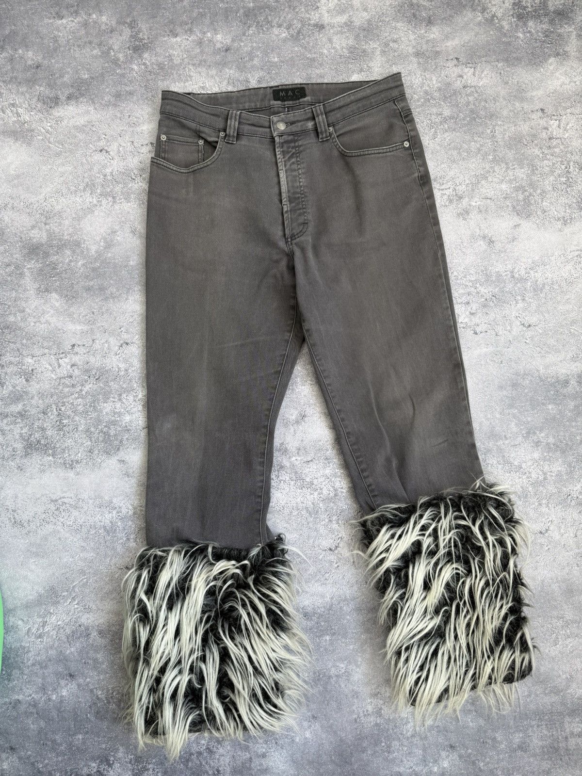 Hysteric Glamour VTG BALENCI X RICK OWENS STYLE MOHAUR FUR JEANS 90S Y2K Size US 32 / EU 48 - 4 Thumbnail