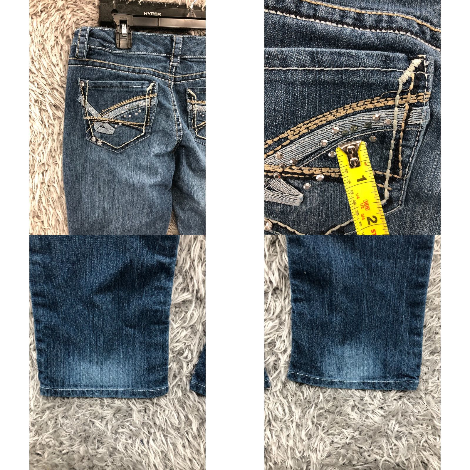 Vintage Supplies Jeans Bootcut Size 10 Womens Medium Wash Blue Rhinestone Flaw Size 32" / US 10 / IT 46 - 8 Thumbnail