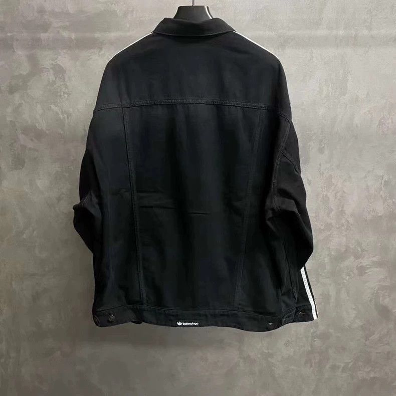 Balenciaga Balenciaga Adidas Black Striped Denim Jacket-2505 Size US M / EU 48-50 / 2 - 2 Thumbnail