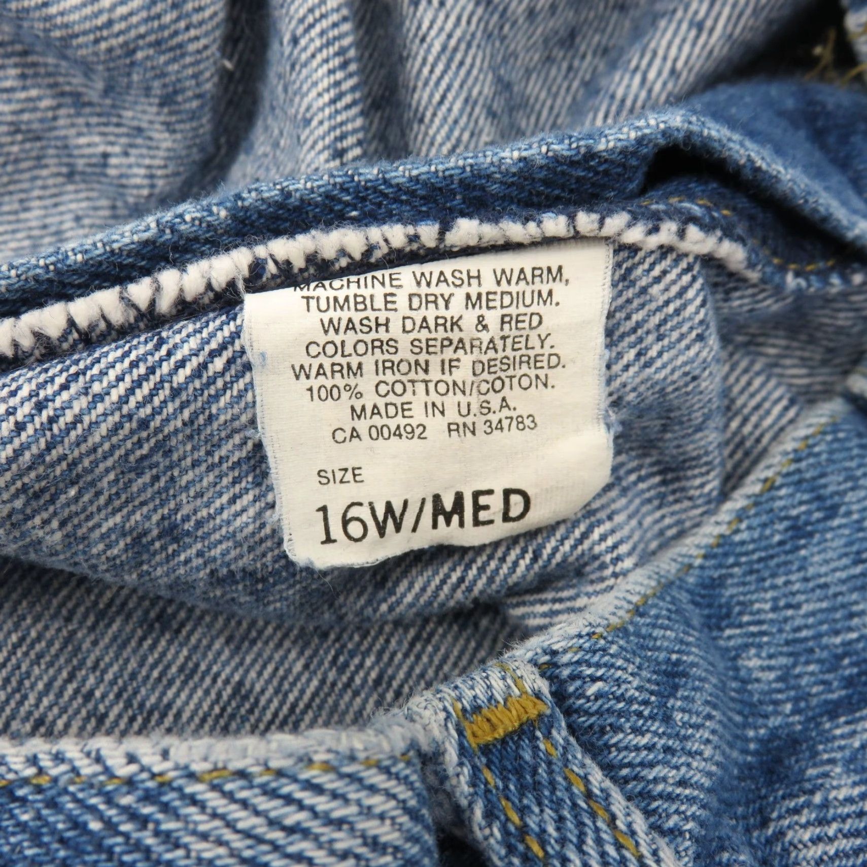 Lee VTG Lee Women Jeans 16 Blue Denim All Cotton Union Made USA Pockets High Rise Size 38" / US 16 / IT 52 - 5 Thumbnail