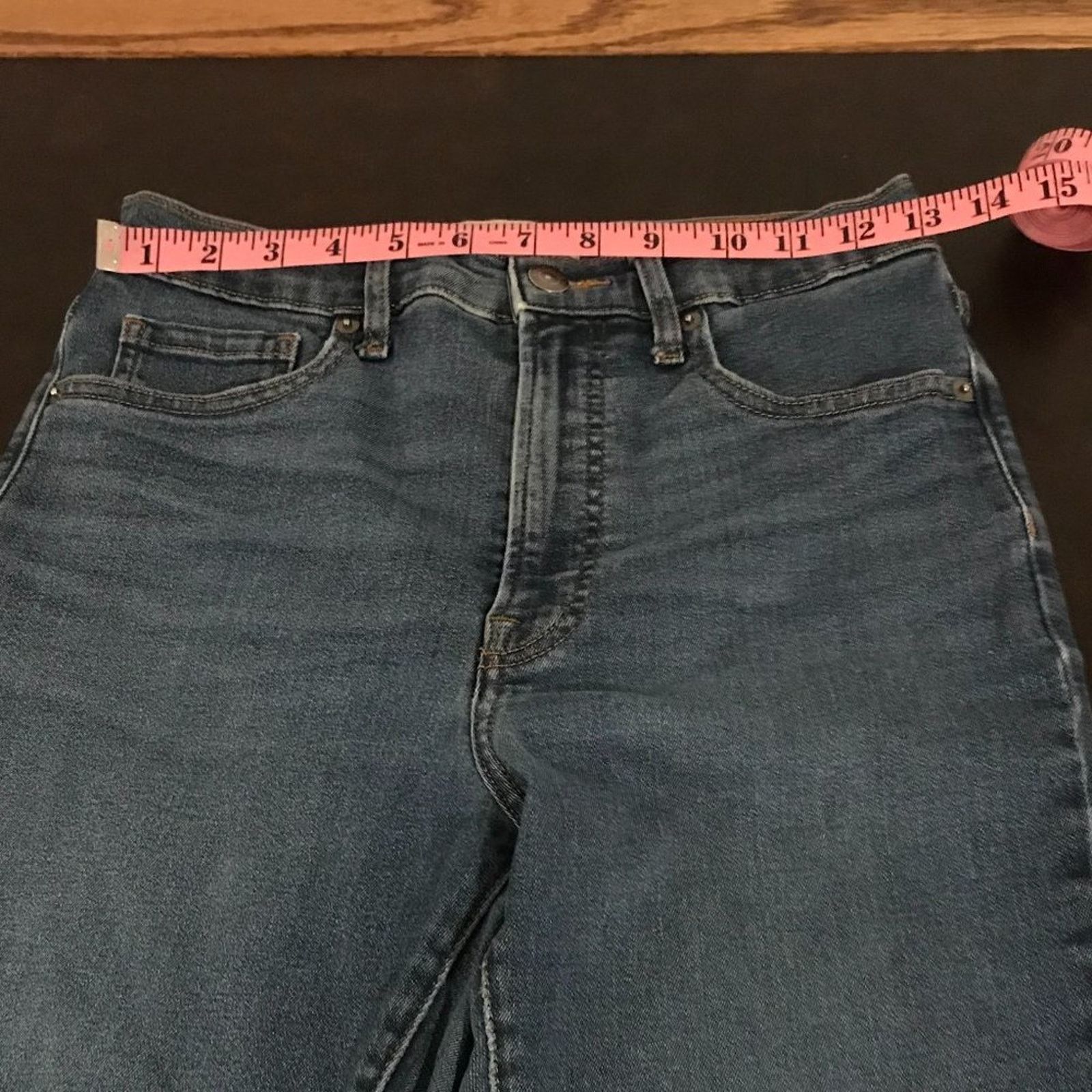 Everlane EVERLANE High Rise Raw Ankle Blue Denim Jeans - Size 28 R Size 28" / US 6 / IT 42 - 6 Thumbnail