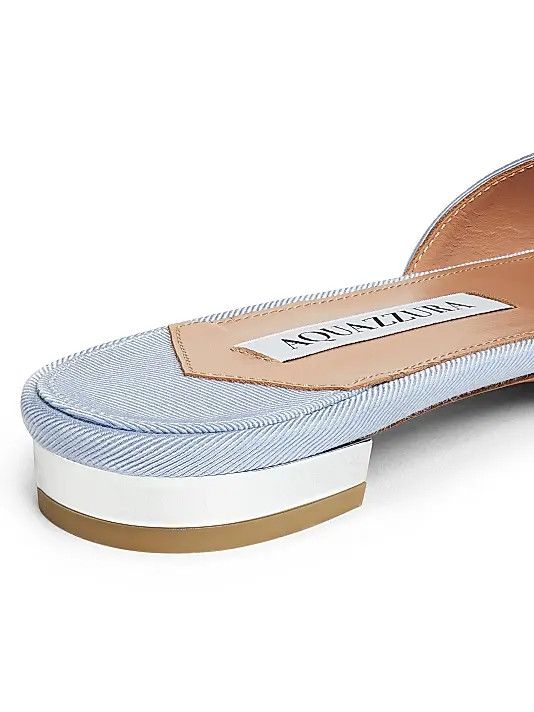 Aquazzura os11x1225 Very Bow Tie Crystal Slide Sandals in Blue Size US 11 / IT 41 - 6 Thumbnail
