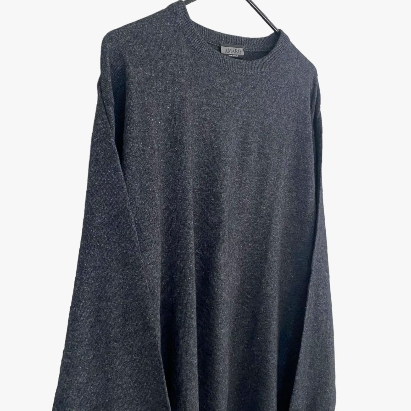Vintage Amaro Italy Merino Wool Crewneck Sweater Gray Knit Long-Sleeve Pullover XL Men Size US XL / EU 56 / 4 - 4 Thumbnail