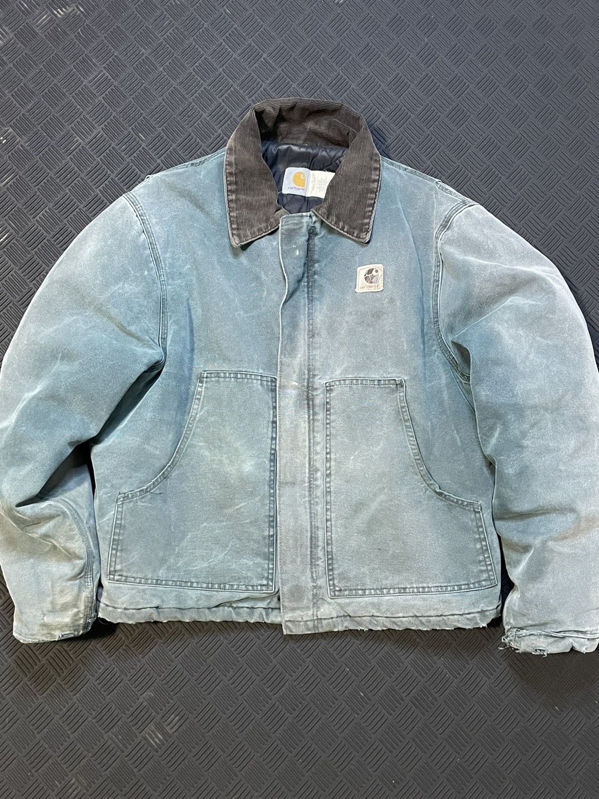 Carhartt J22 Vintage Hunter Green Faded Distressed Carhartt Jacket Size US L / EU 52-54 / 3 - 1 Thumbnail