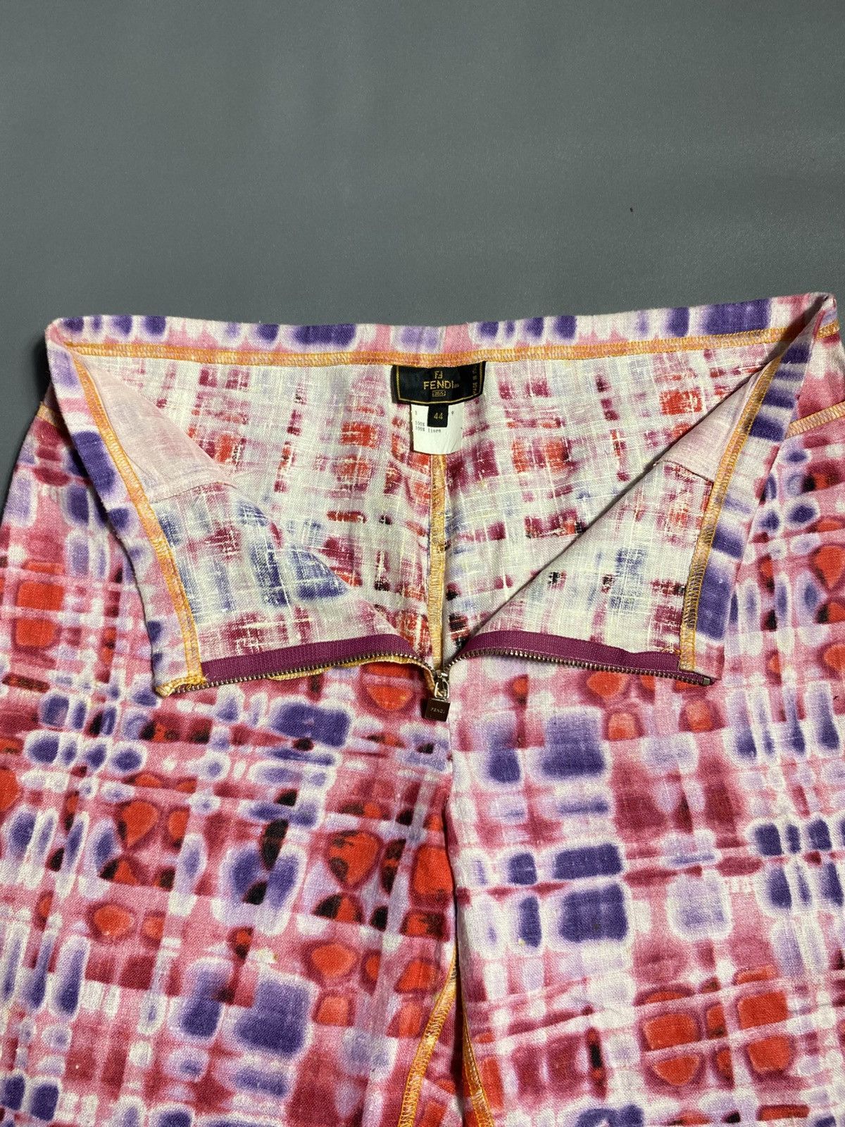 Fendi Vintage FENDI Multi Colour linen Pants Size 32" / US 10 / IT 46 - 3 Thumbnail