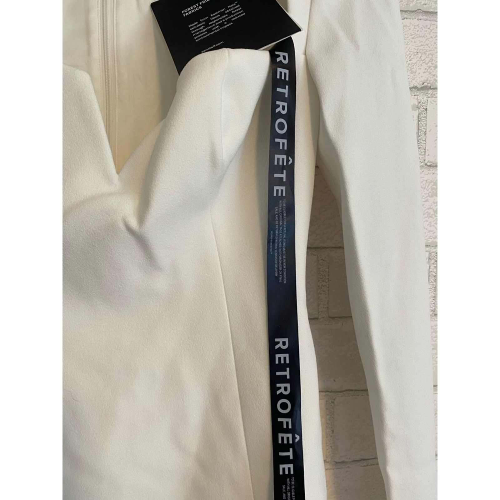 Retrofete New Retrofete Sans Faff $565 Simone Mini V Dress Wht XS NWT Size XS / US 0-2 / IT 36-38 - 10 Thumbnail