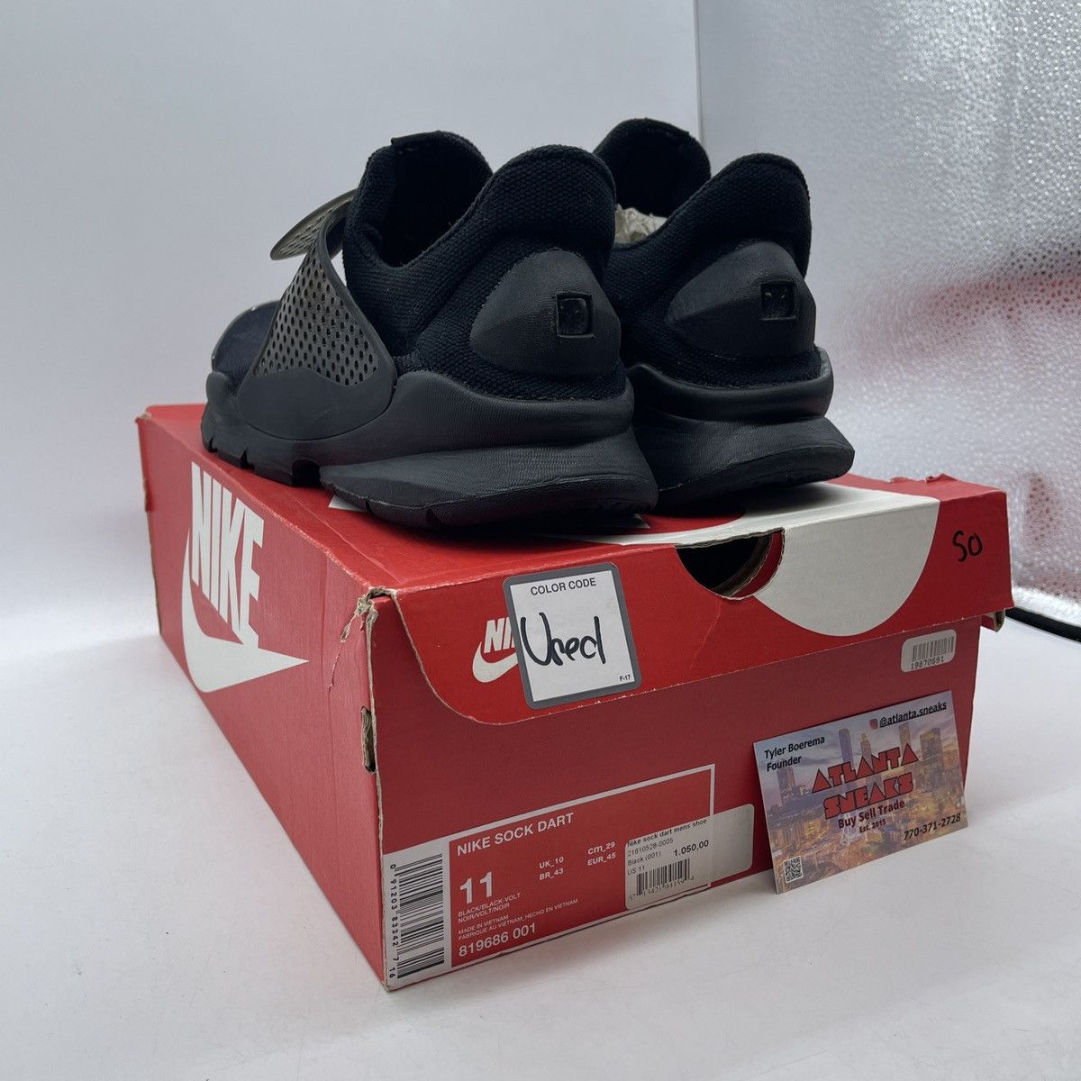 Nike Sock dart triple black Size US 11 / EU 44 - 4 Thumbnail