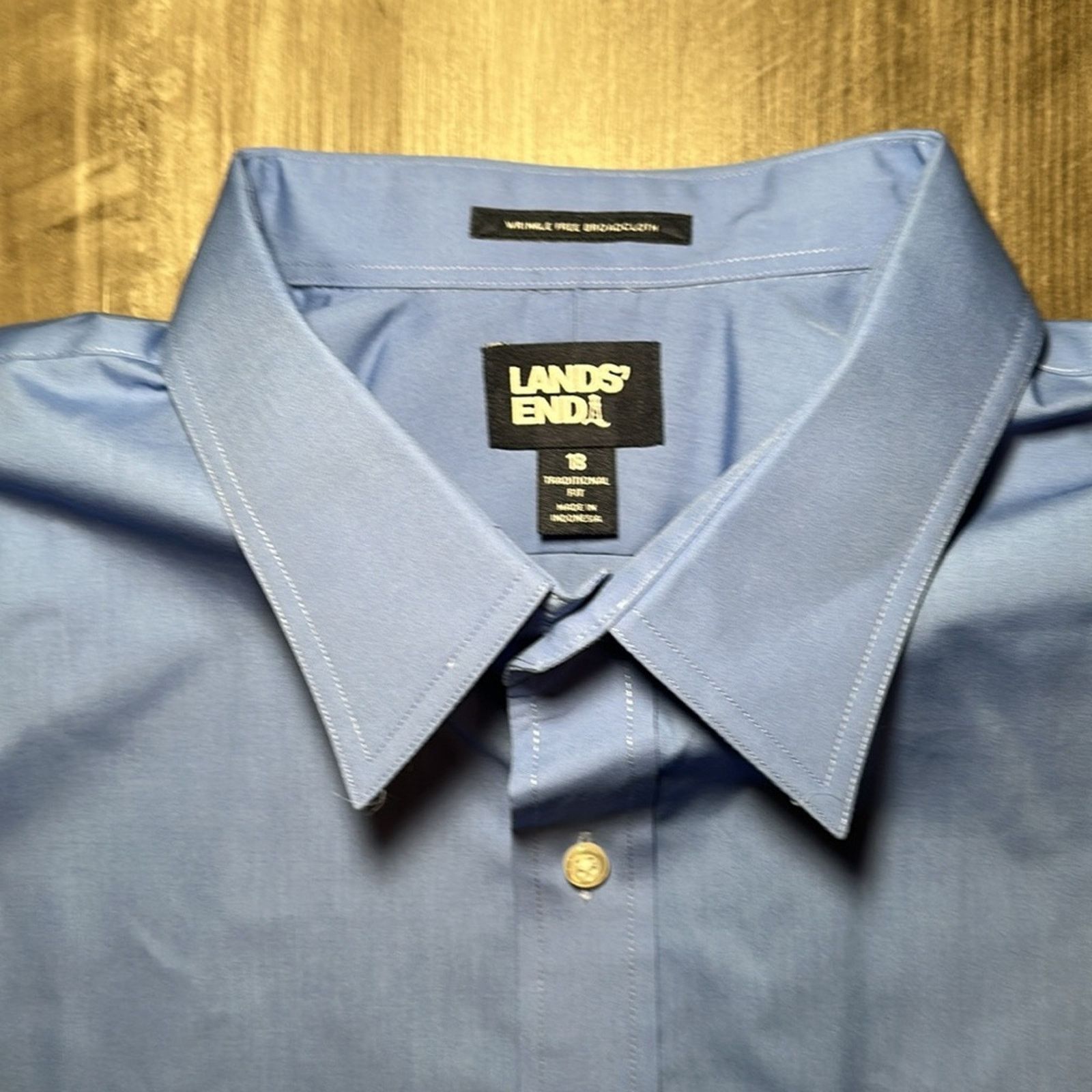 Lands' End Lands’ End Wrinkle Free Traditional Fit Short Sleeve - 18 Size US XXL / EU 58 / 5 - 5 Thumbnail